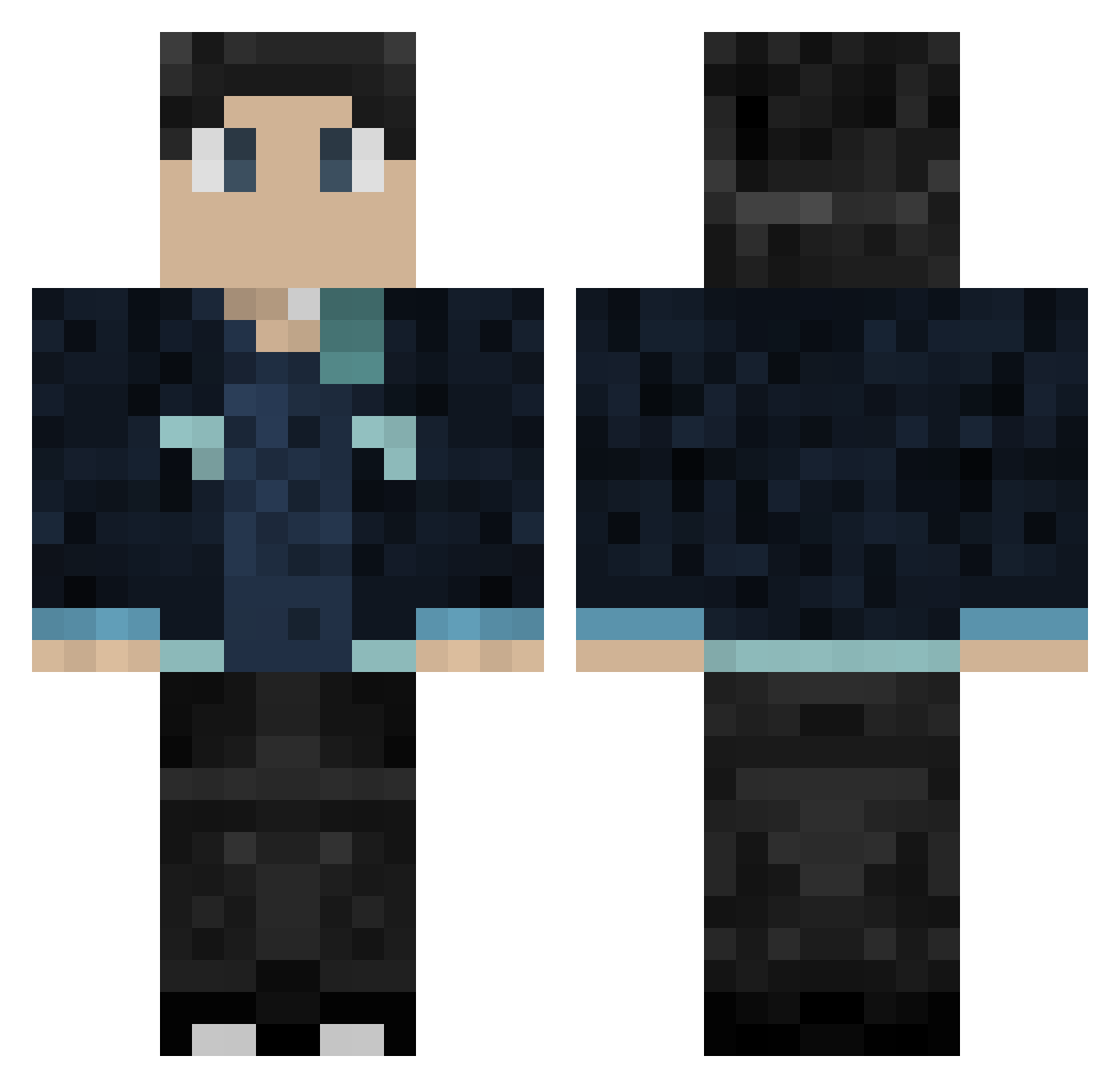 Yankees Minecraft skin, front and back view