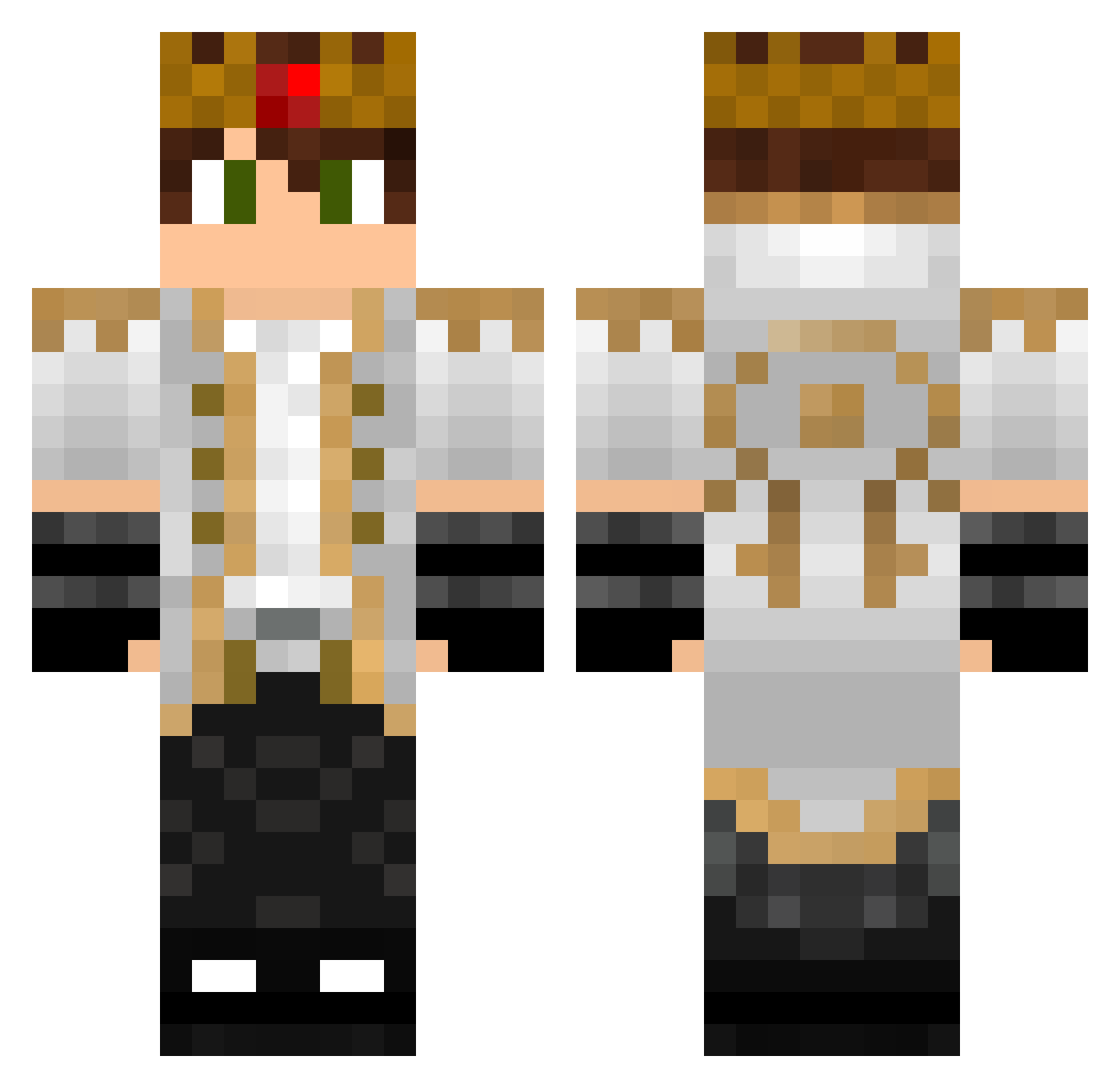 Gustavo_Sandy Minecraft skin, front and back view