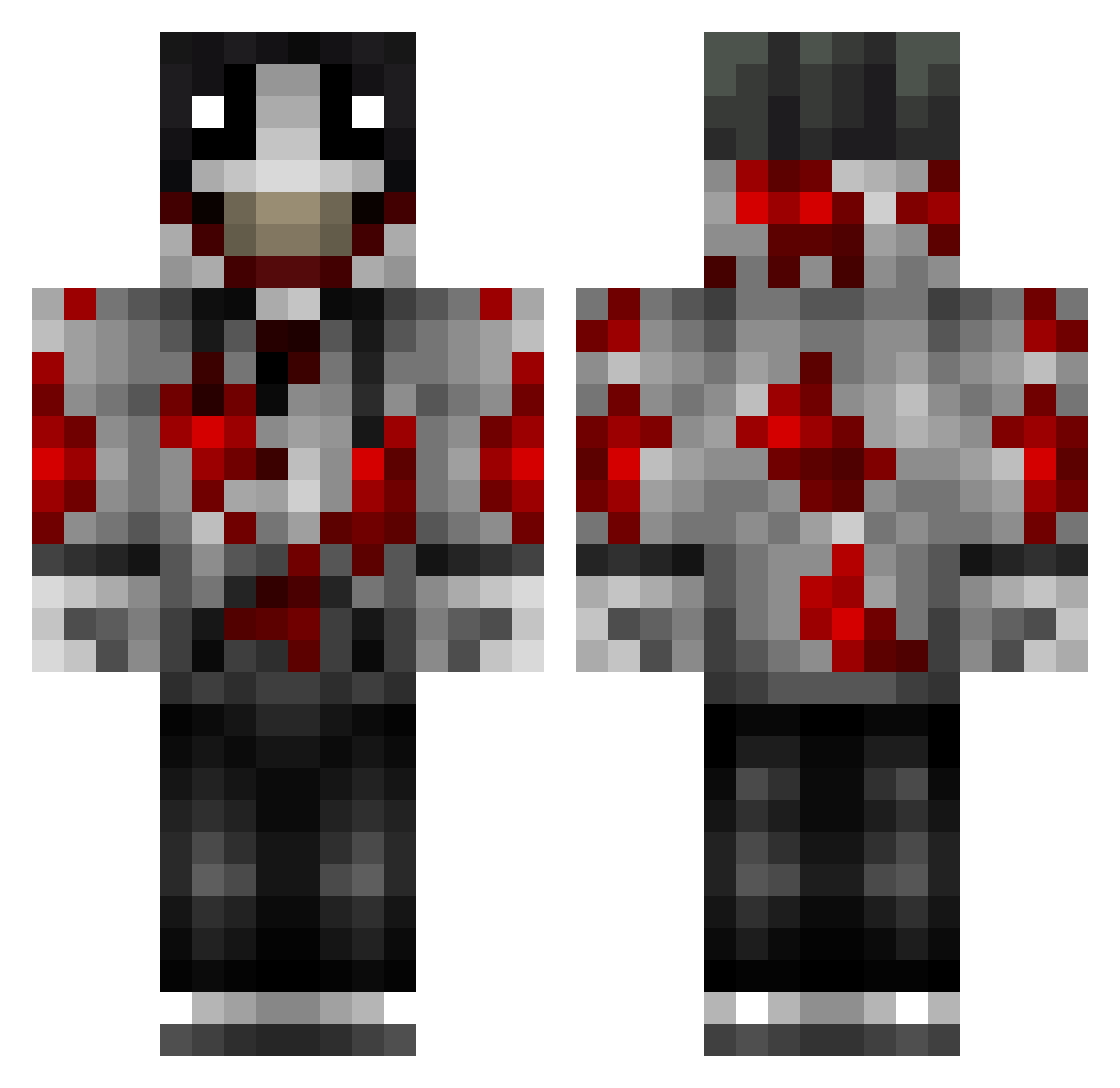 Mince Minecraft skin, front and back view