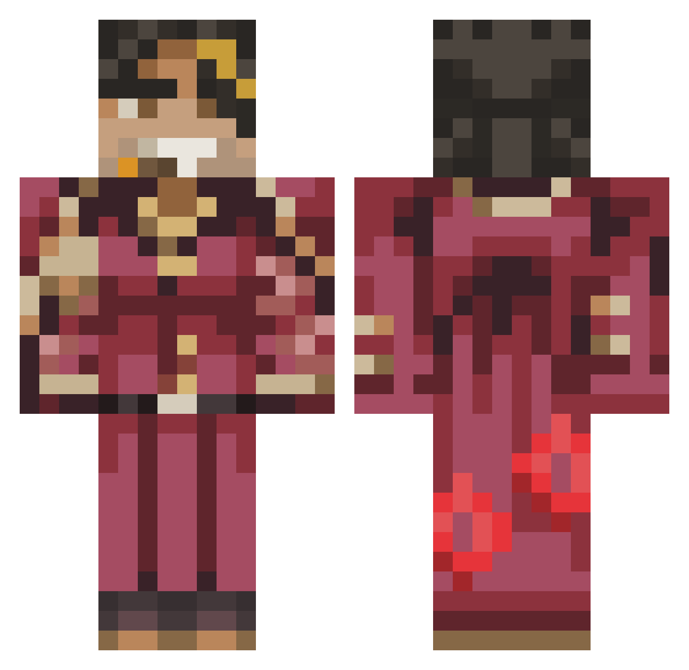 Lechior Minecraft skin, front and back view
