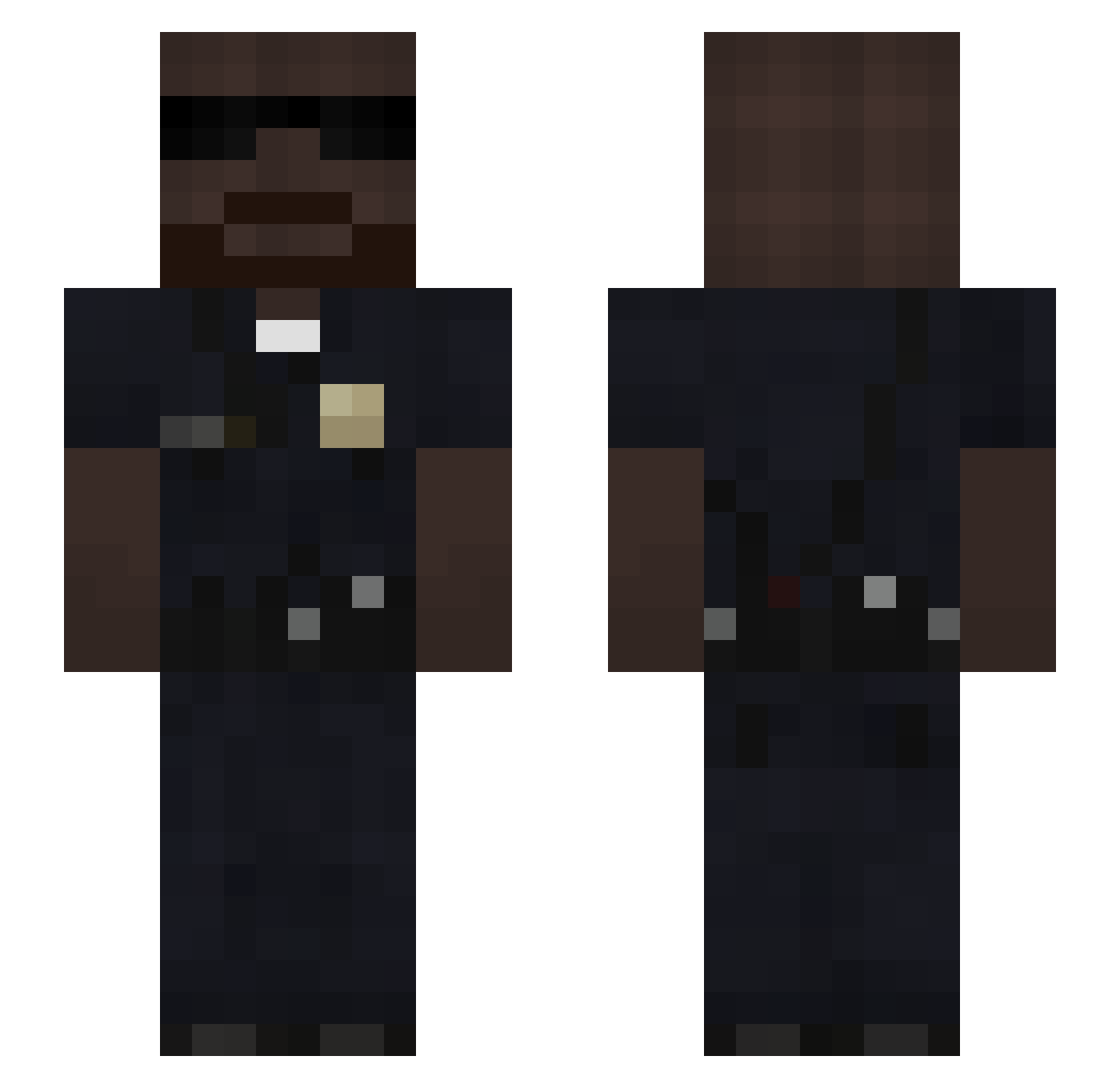MrZikoPd Minecraft skin, front and back view