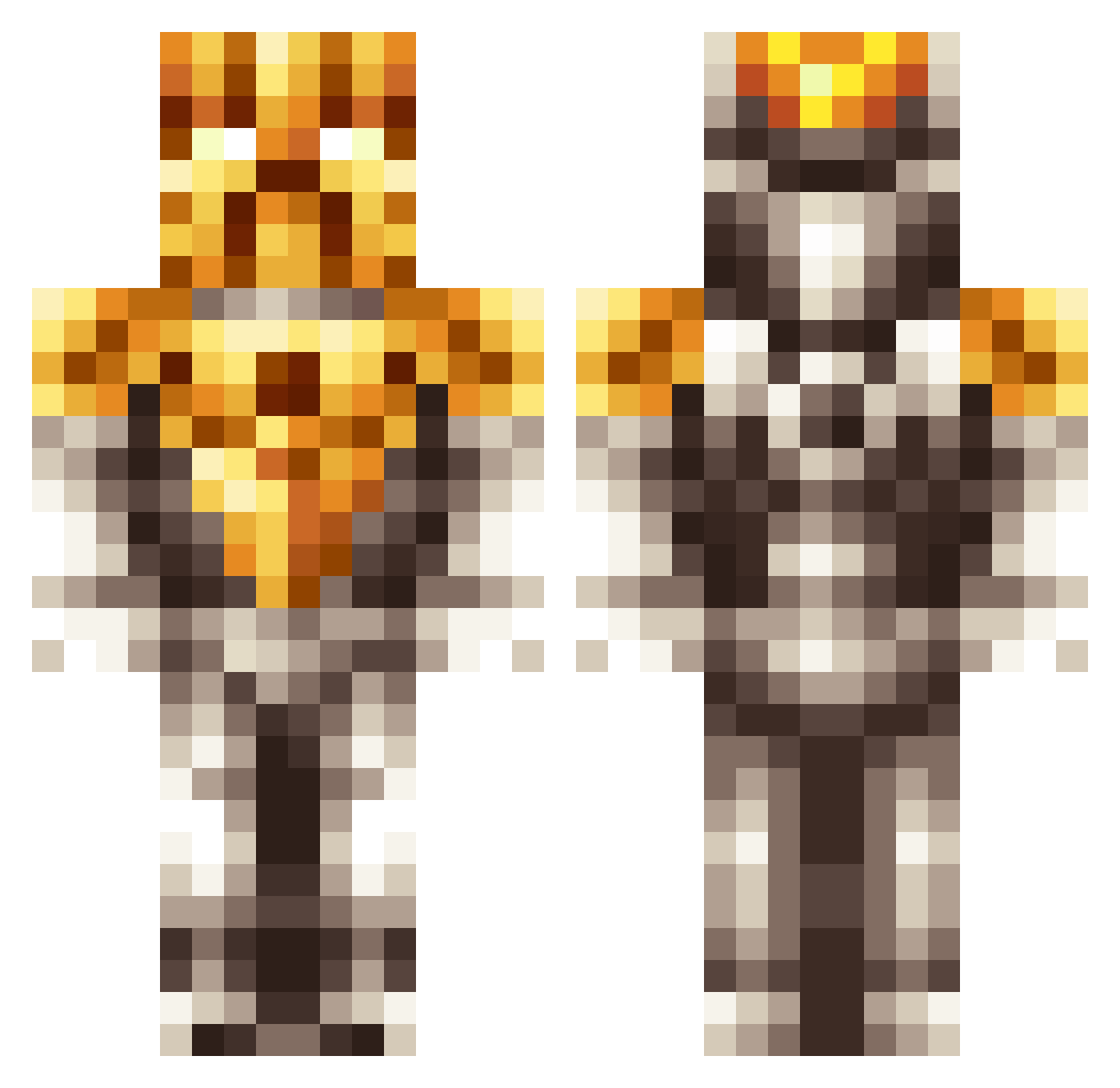 Djinnjah Minecraft skin, front and back view