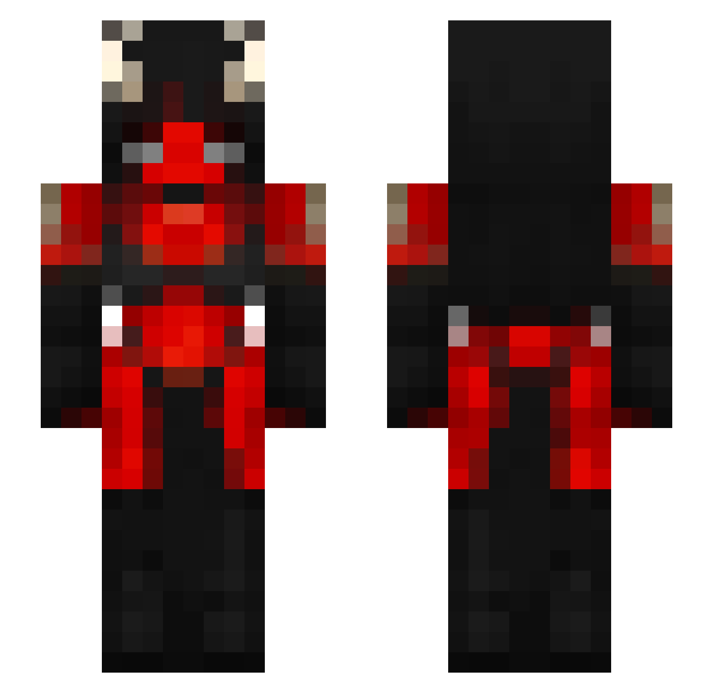 Novichock Minecraft skin, front and back view