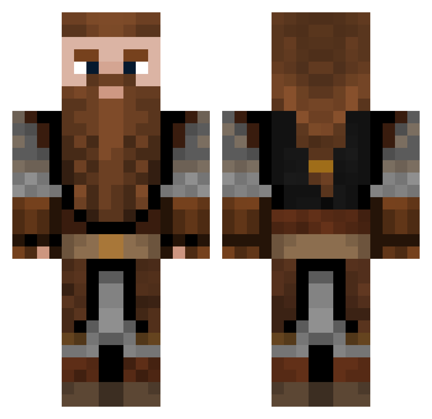 SuBkartoffel Minecraft skin, front and back view