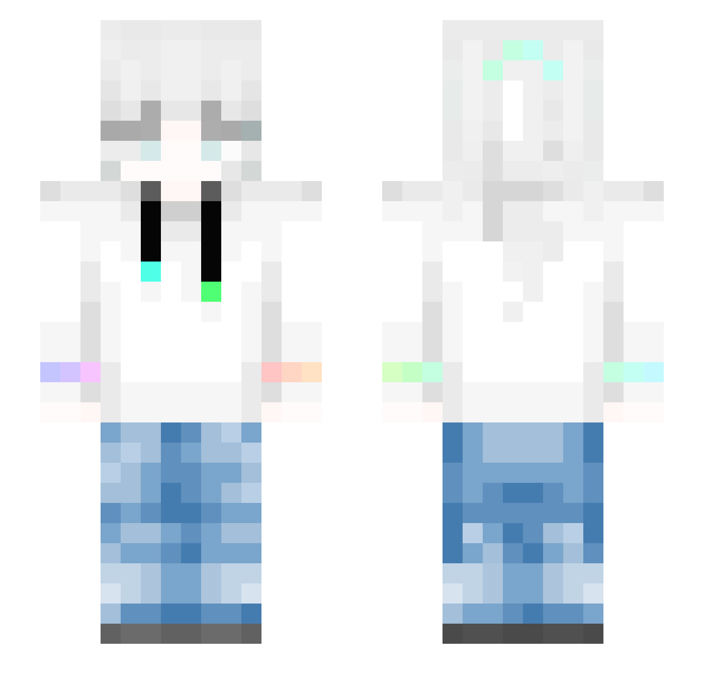 superplayr Minecraft skin, front and back view