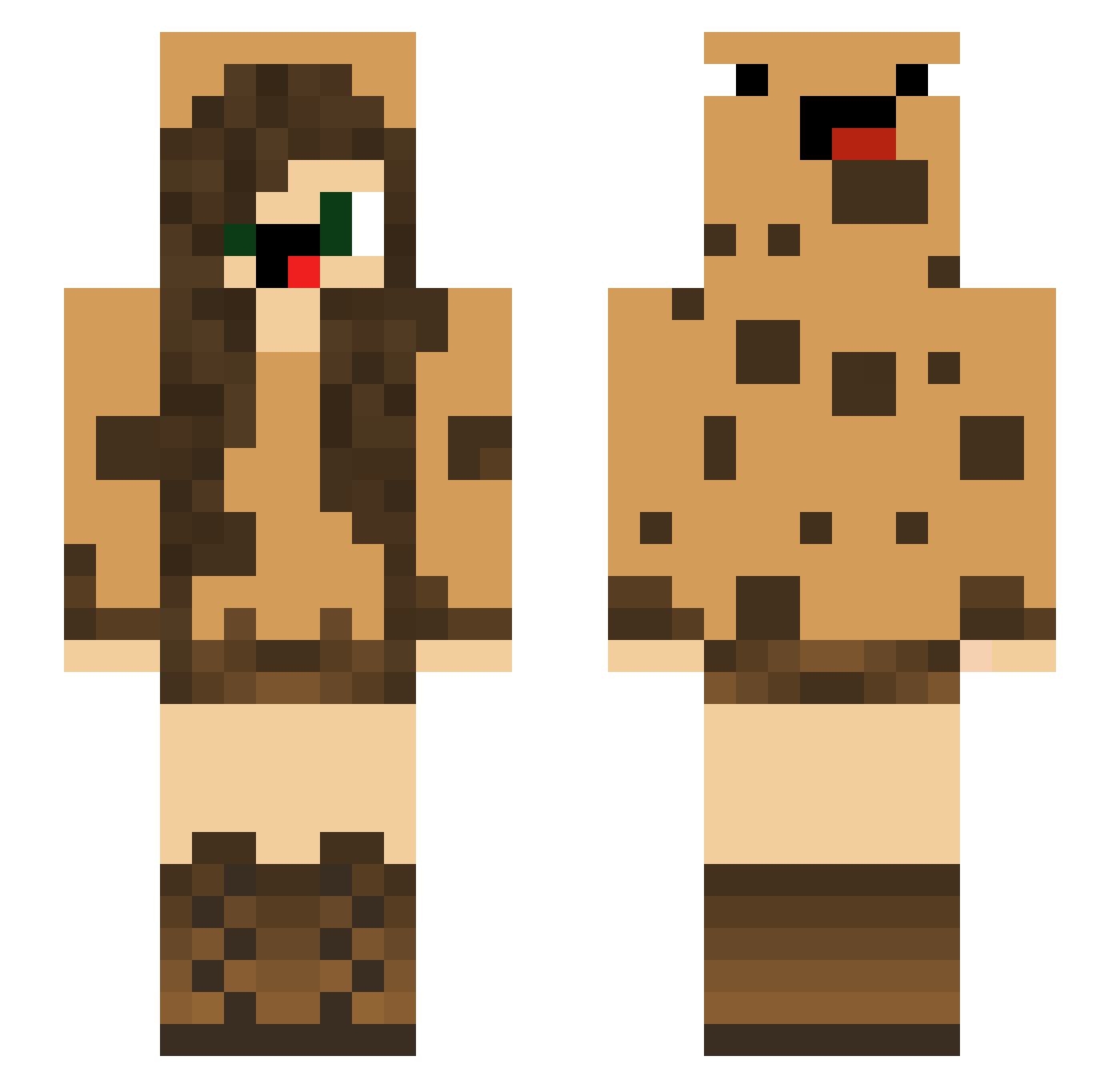 KristynPlayz Minecraft skin, front and back view