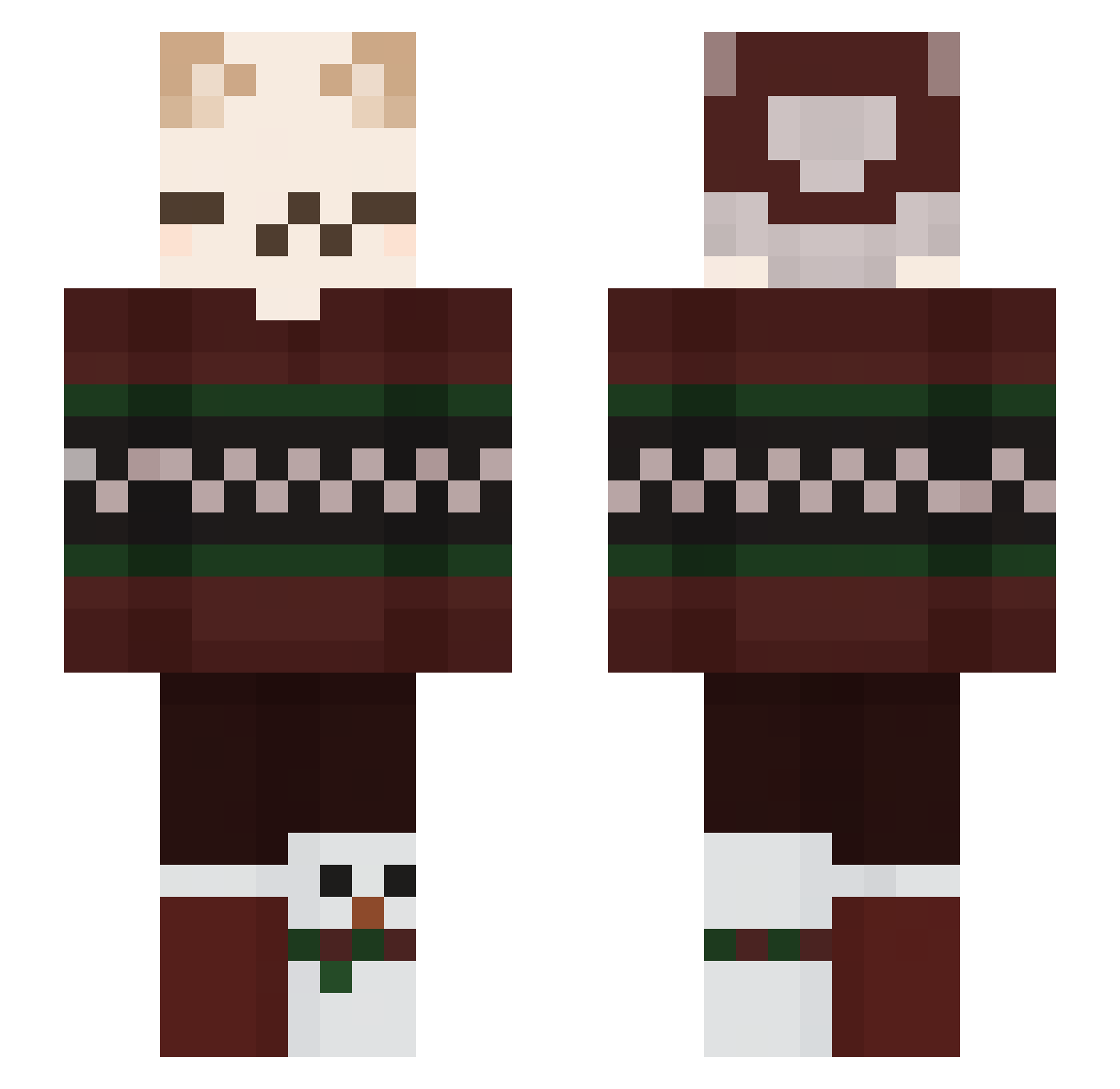 ShadoX0603 Minecraft skin, front and back view