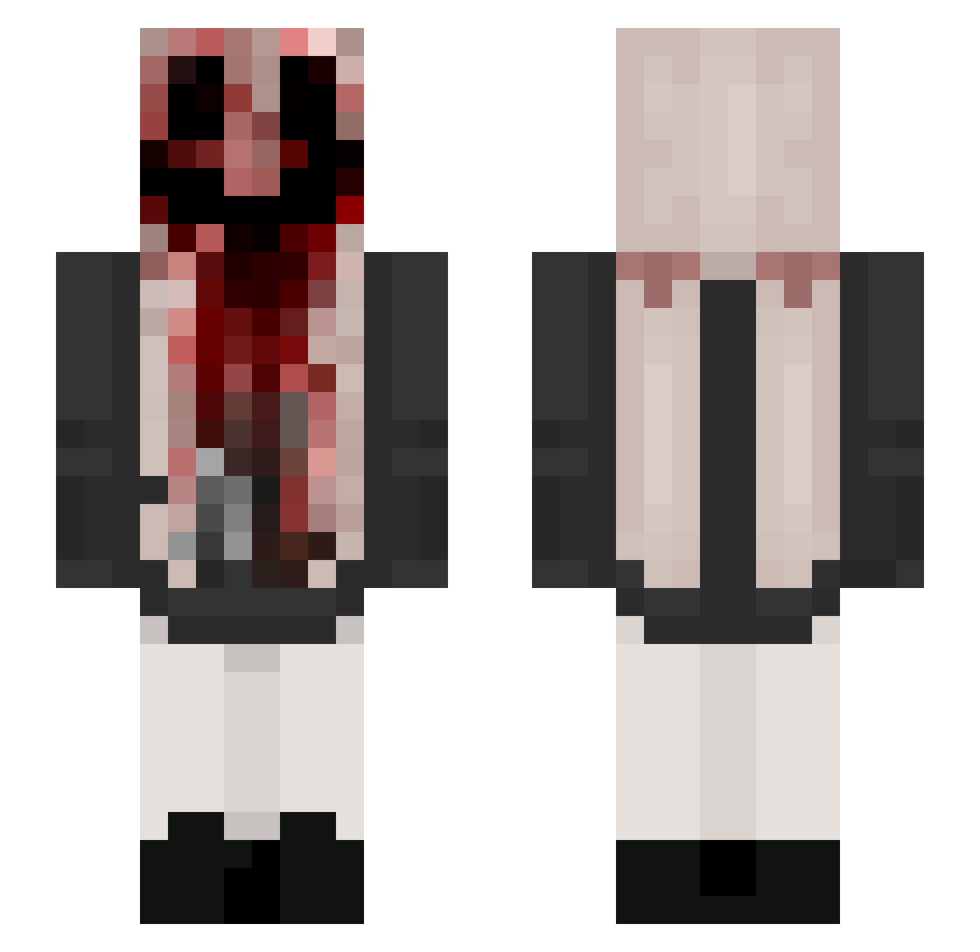 awarawr Minecraft skin, front and back view