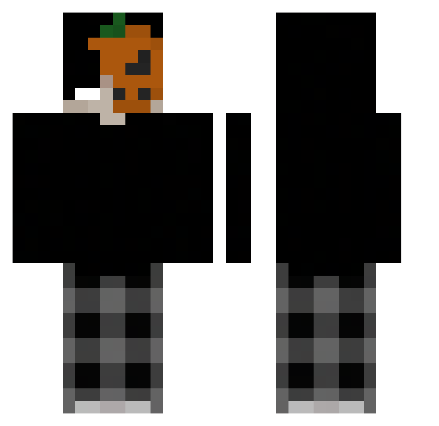 SunnyM8 Minecraft skin, front and back view
