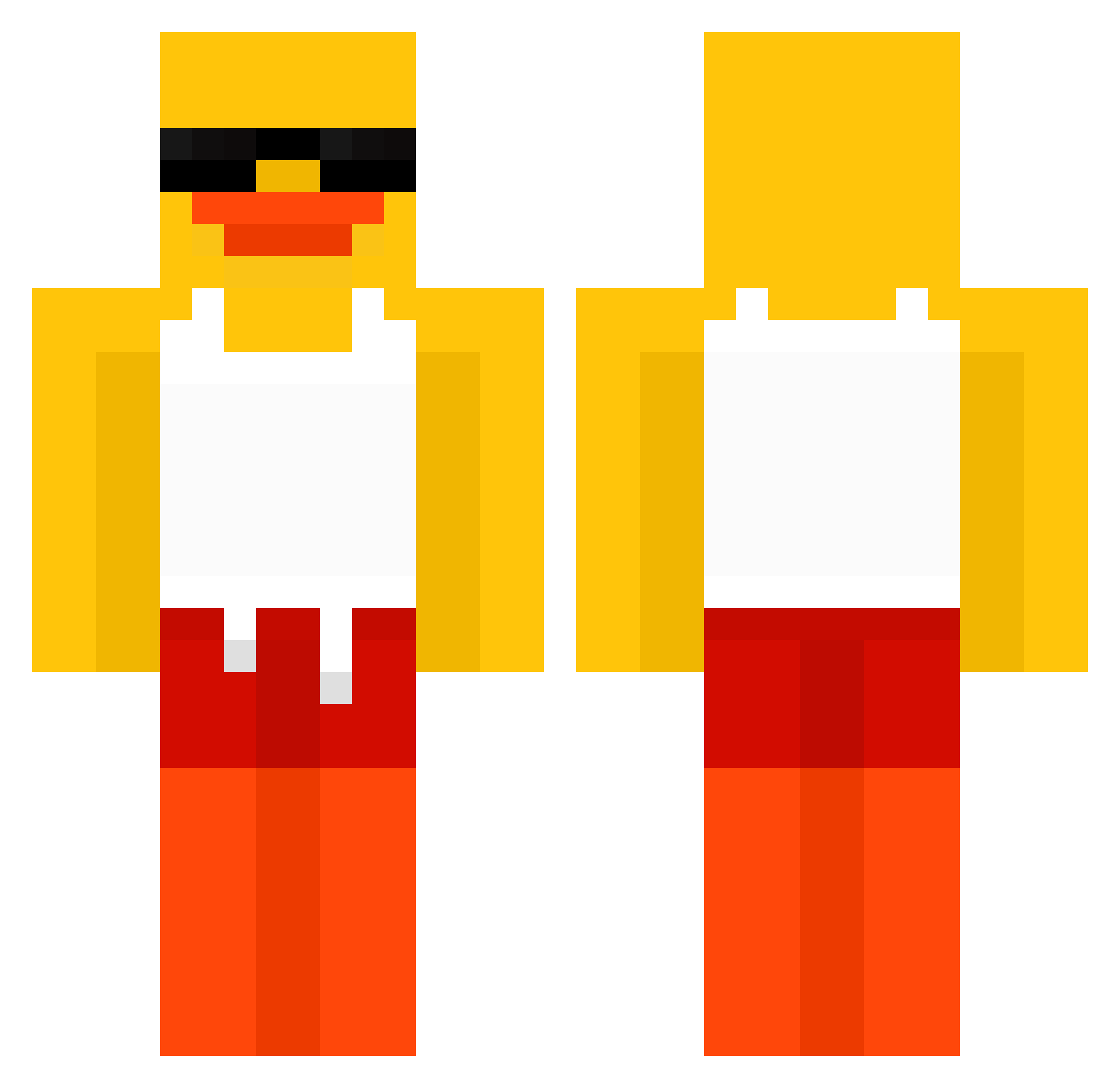 vanyns Minecraft skin, front and back view