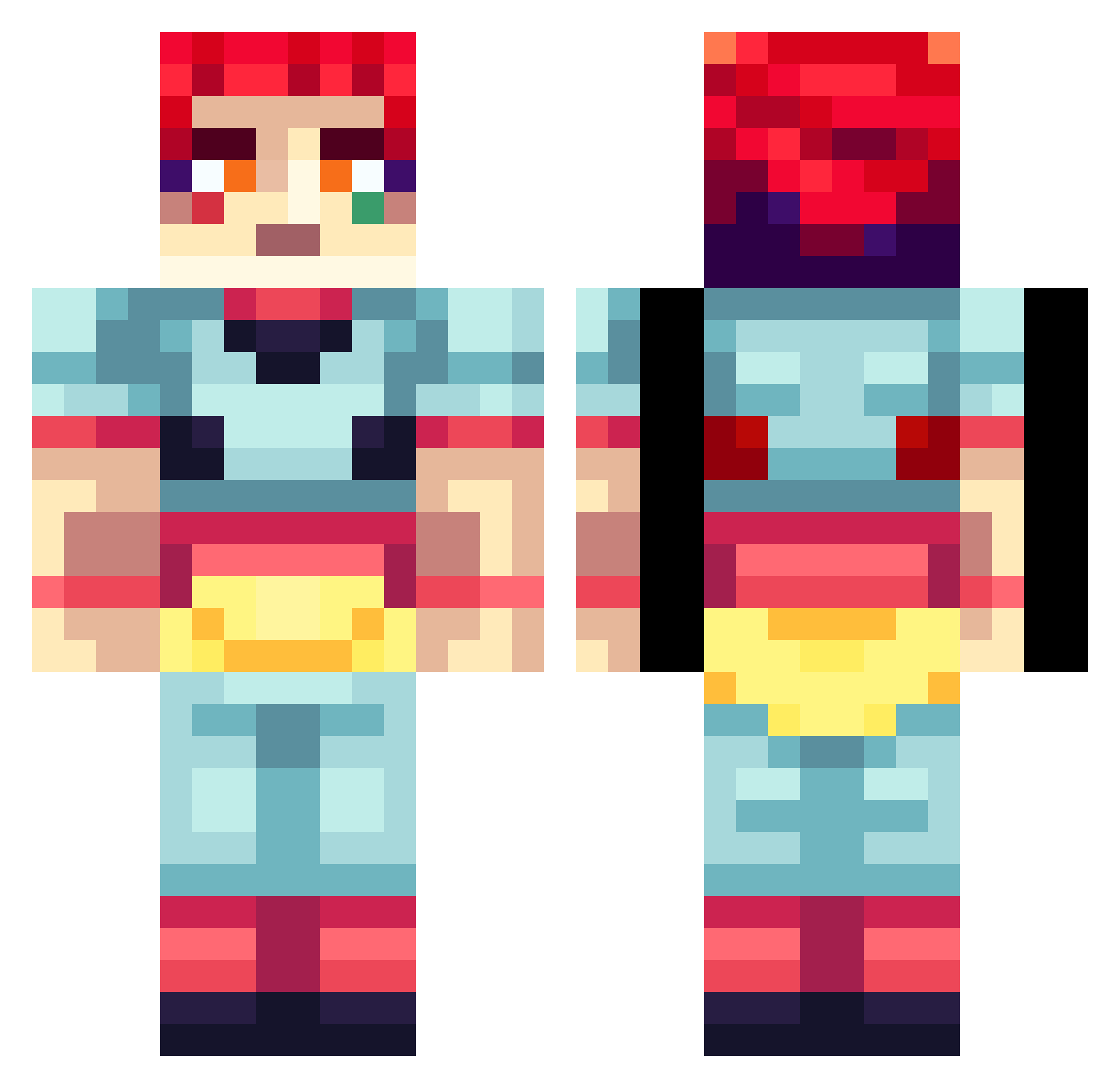 ClouterGoggles Minecraft skin, front and back view