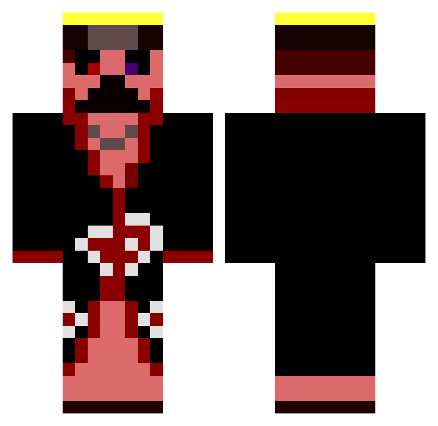 ViniPro1v4 Minecraft skin, front and back view