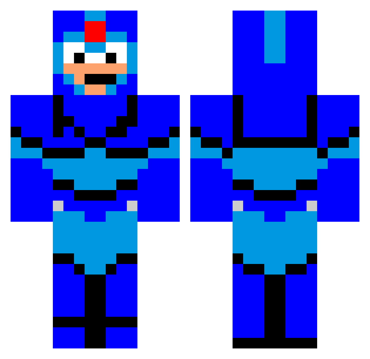 hrs Minecraft skin, front and back view