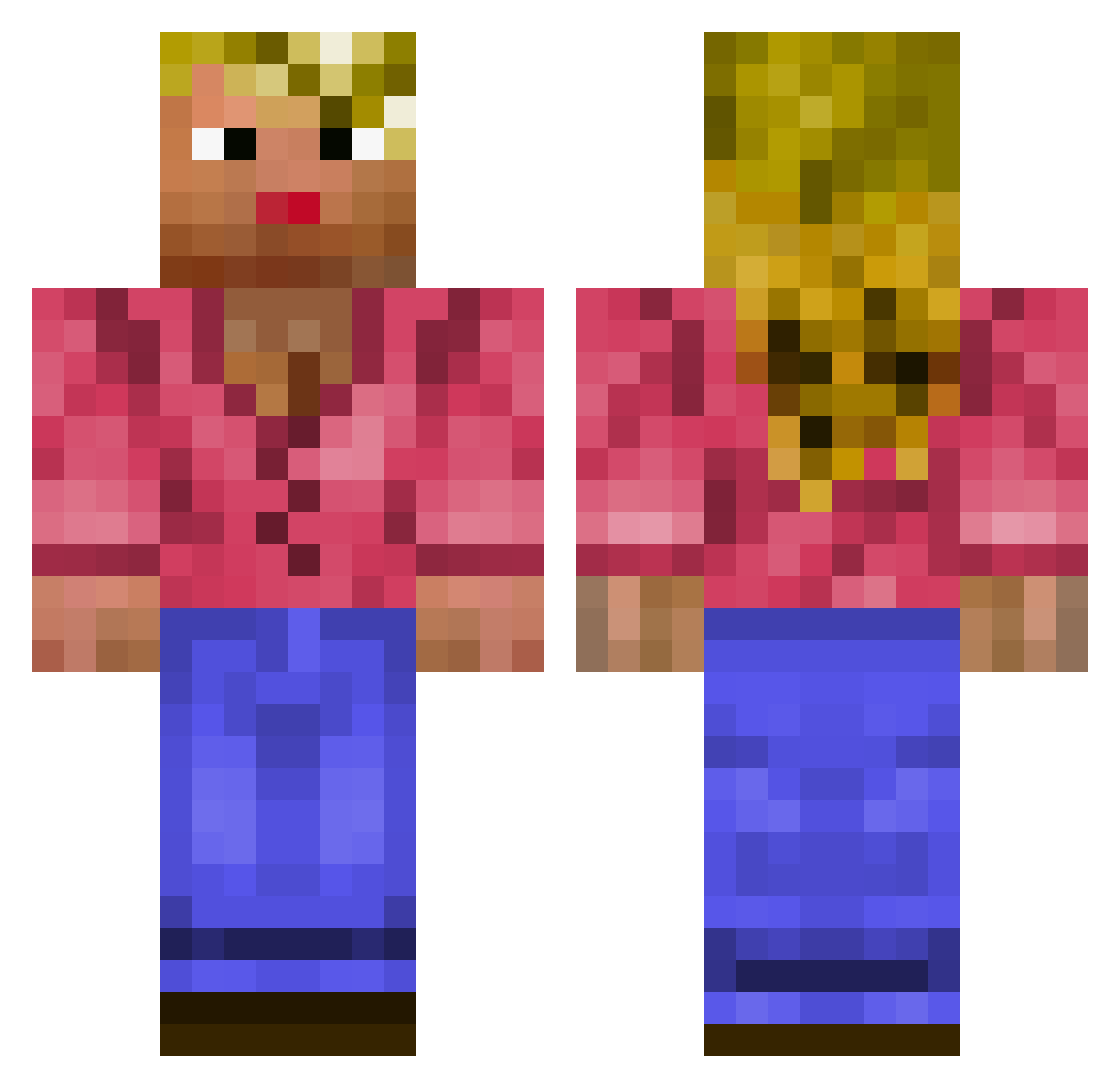 Allie Minecraft skin, front and back view