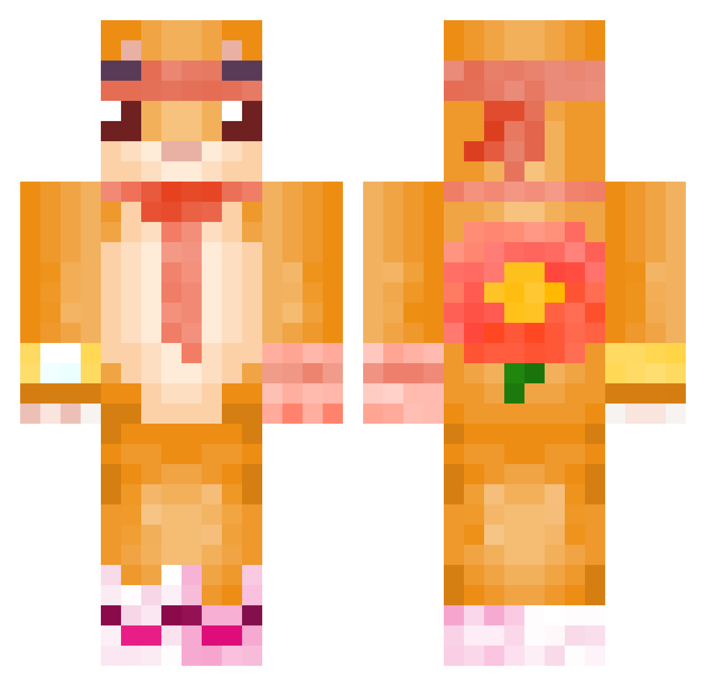 littlesamster Minecraft skin, front and back view