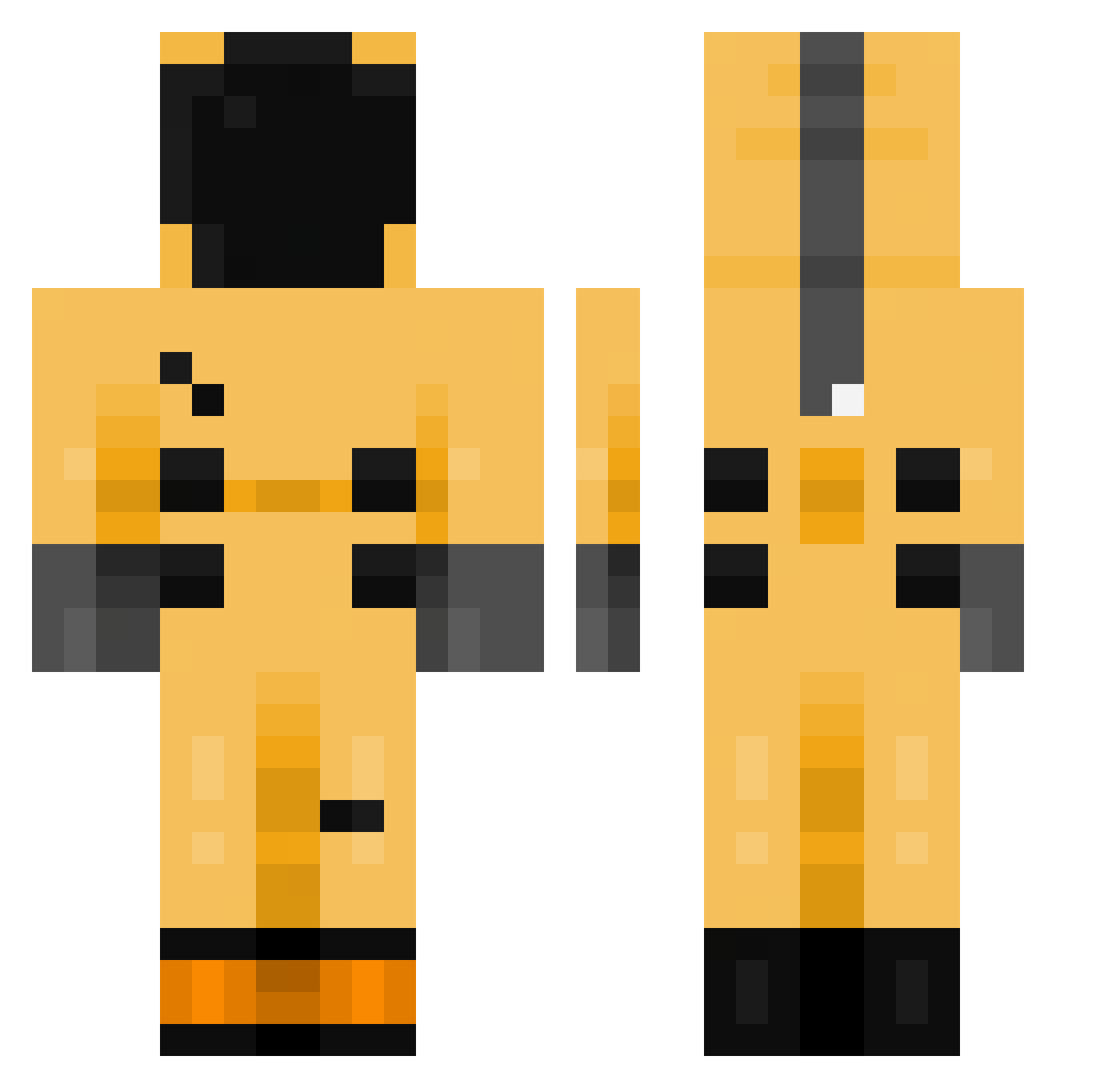 PurifyFan Minecraft skin, front and back view