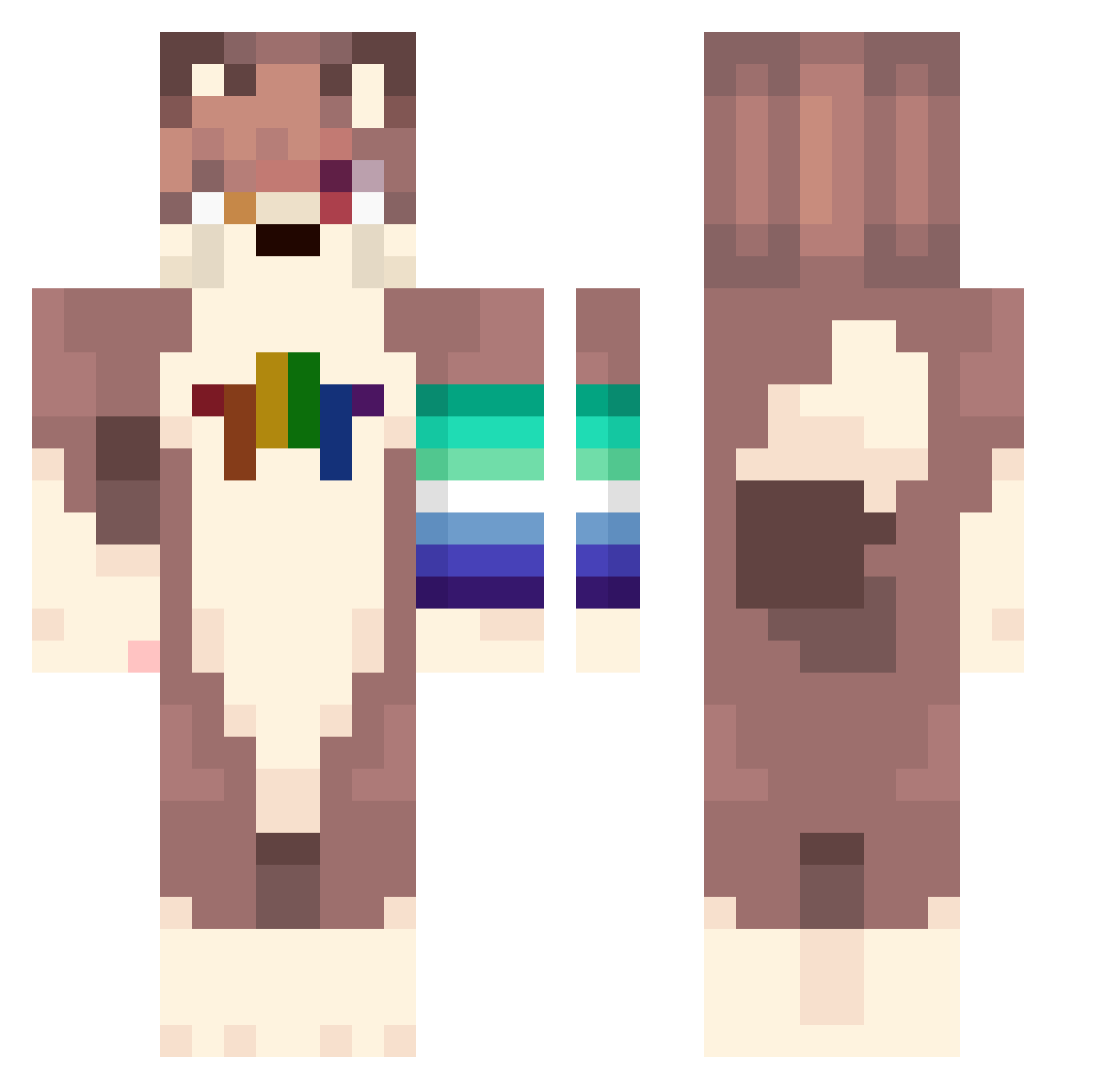 KARISME Minecraft skin, front and back view