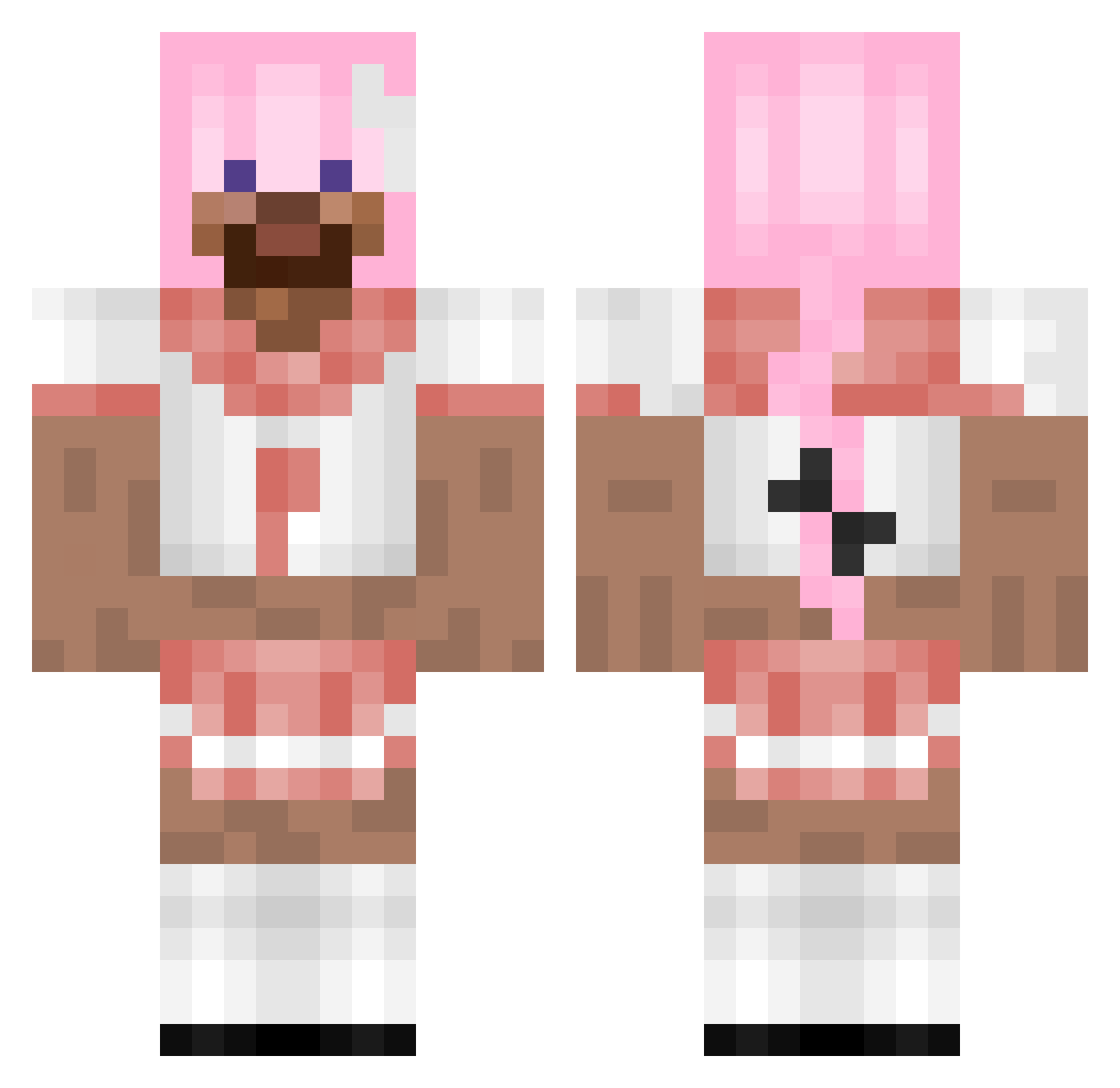 flufftheo Minecraft skin, front and back view