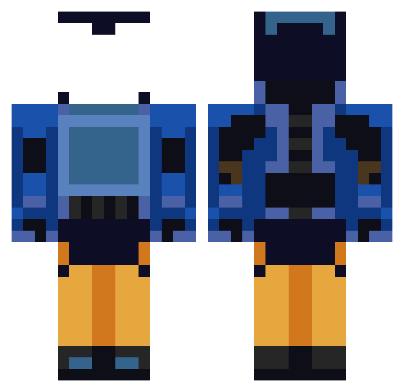 B3_Happy Minecraft skin, front and back view