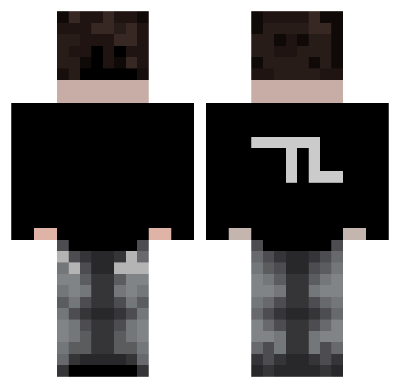 TopLuky Minecraft skin, front and back view