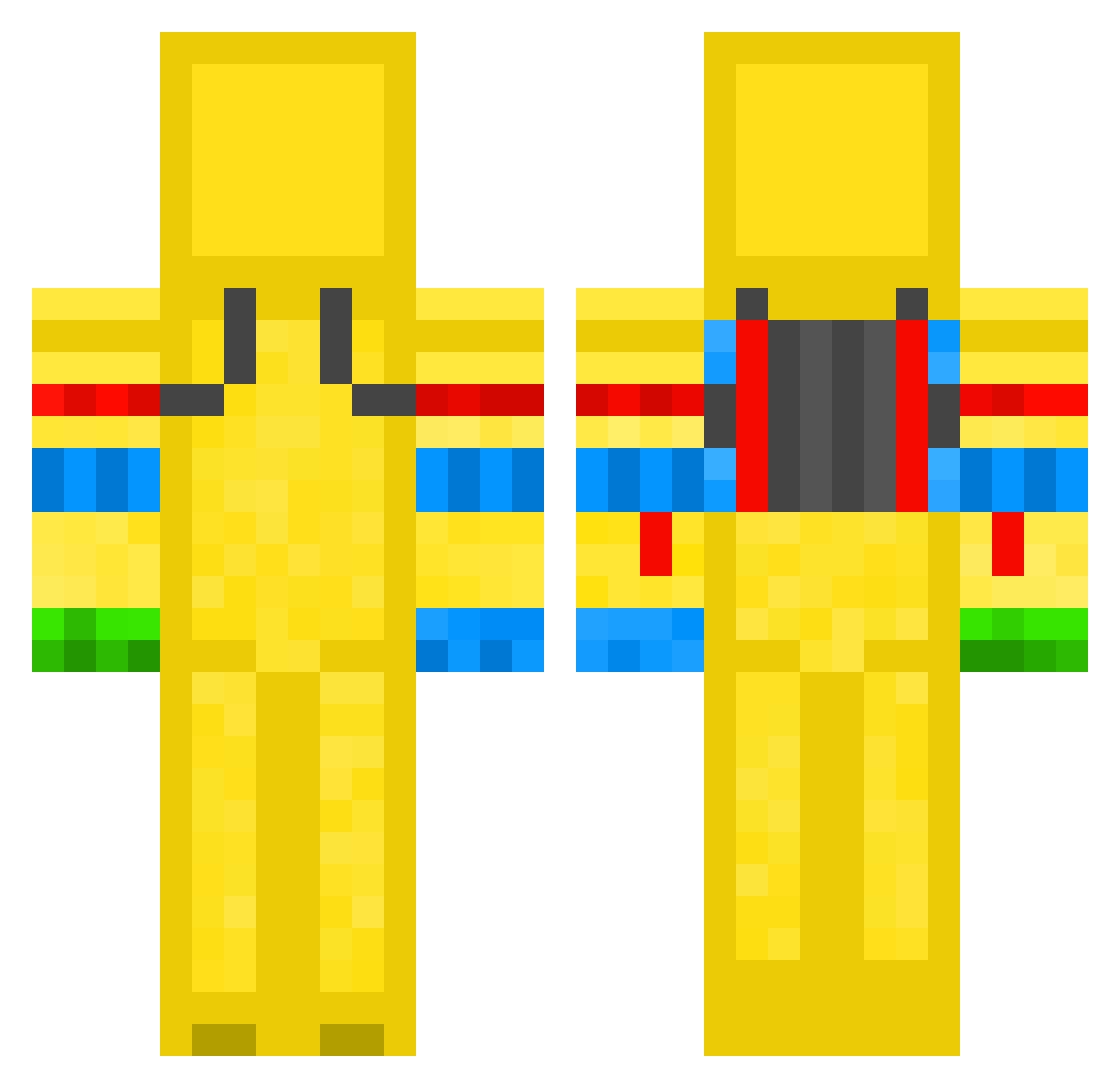 SuperWannes Minecraft skin, front and back view