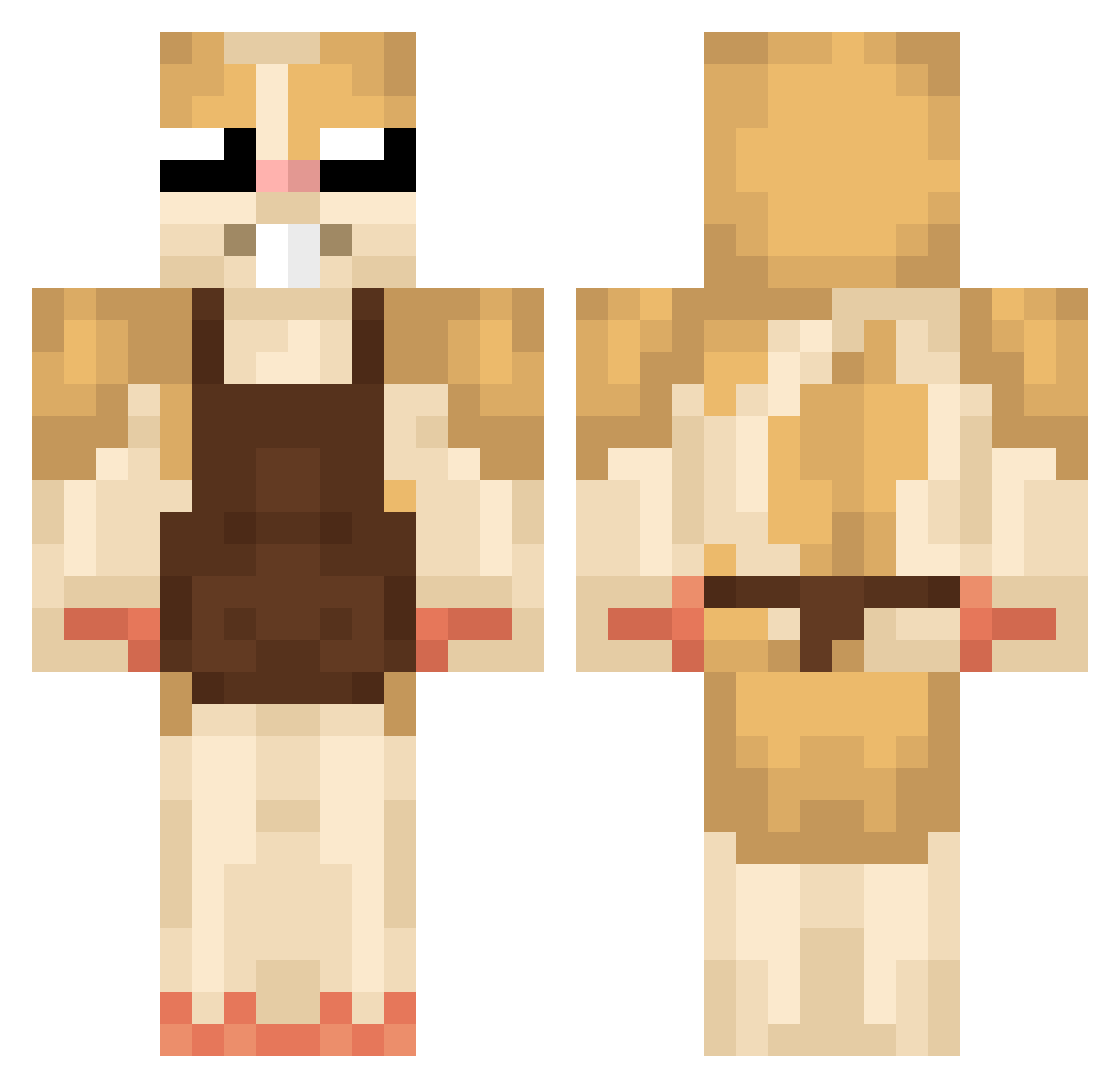 HampterOverlord Minecraft skin, front and back view