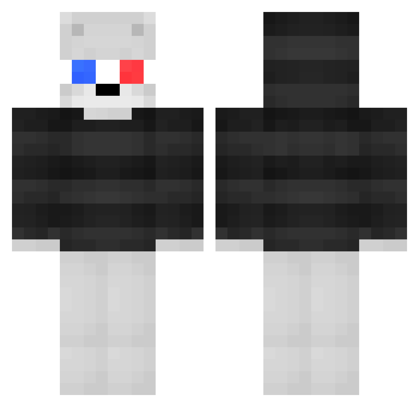 tiuqomiit Minecraft skin, front and back view