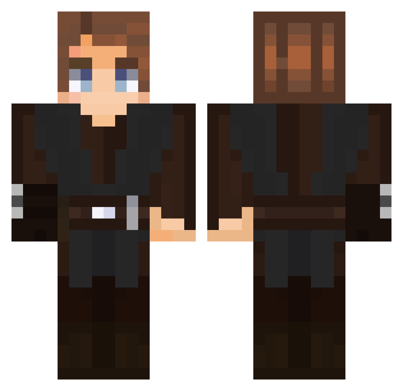 Masafina Minecraft skin, front and back view