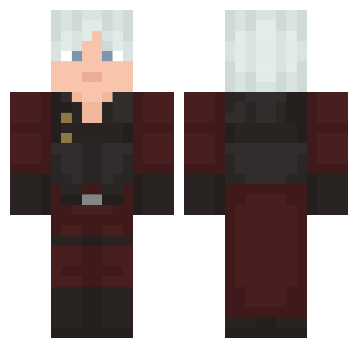Twotricks Minecraft skin, front and back view