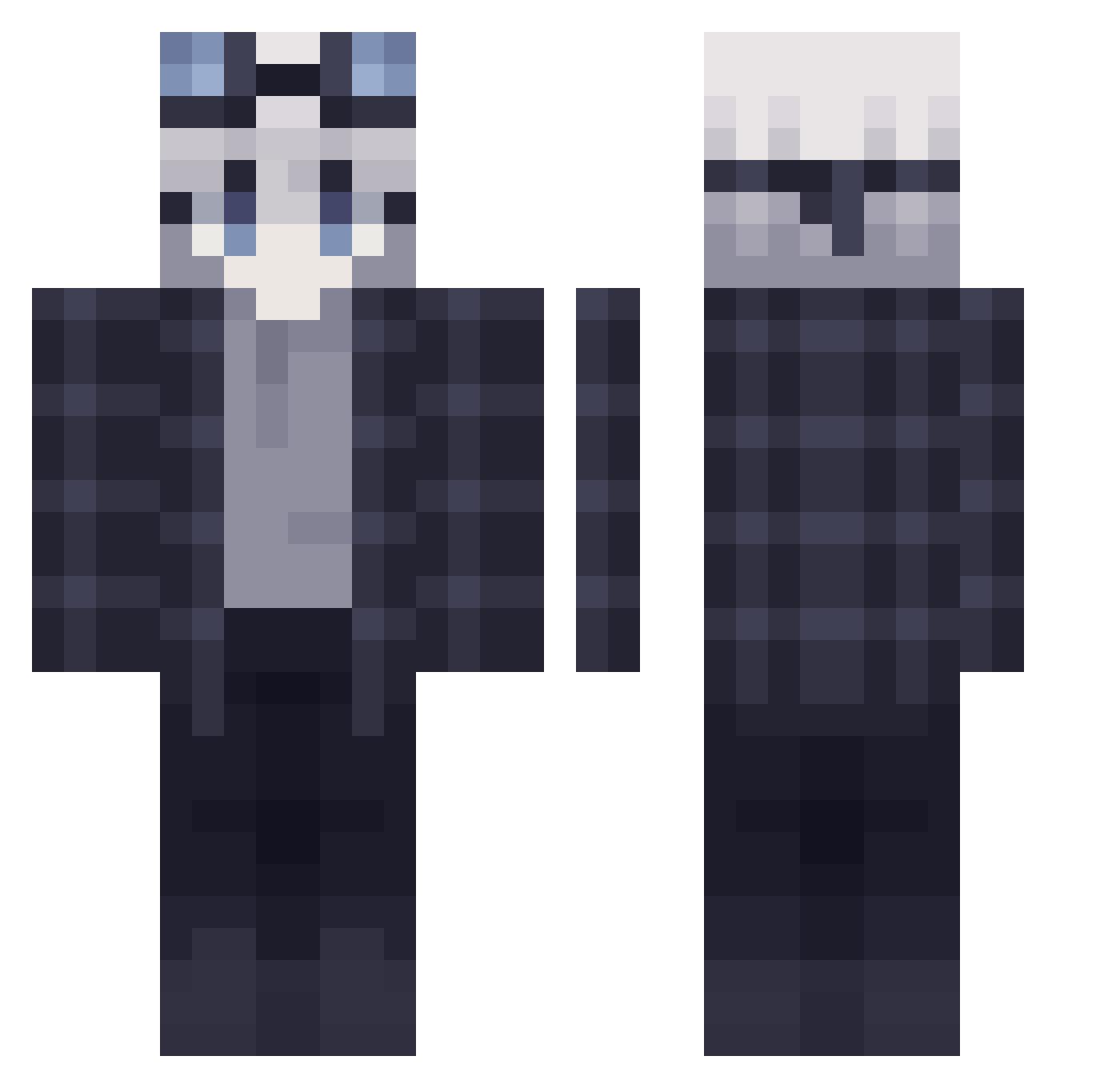 UnderTheStar Minecraft skin, front and back view