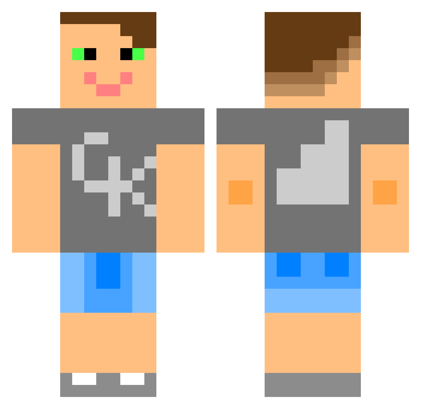 potibeli Minecraft skin, front and back view