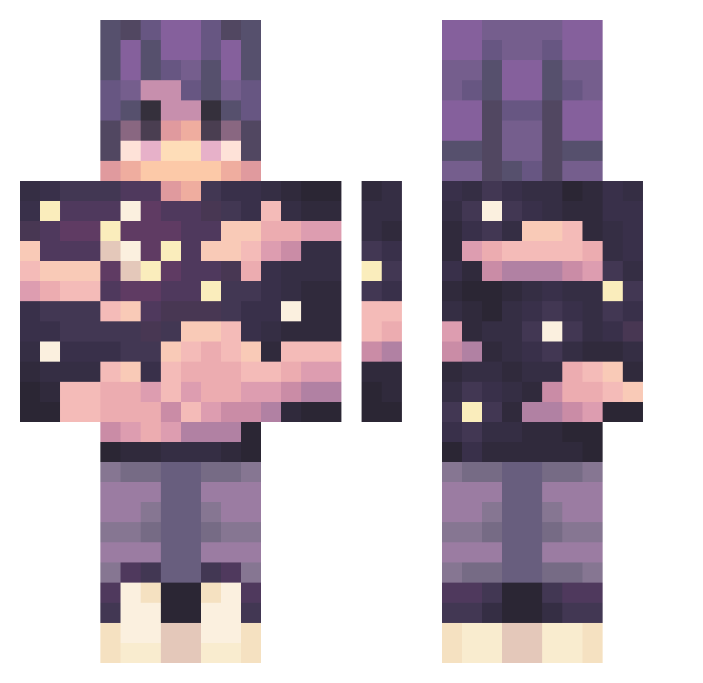 JJairsy Minecraft skin, front and back view