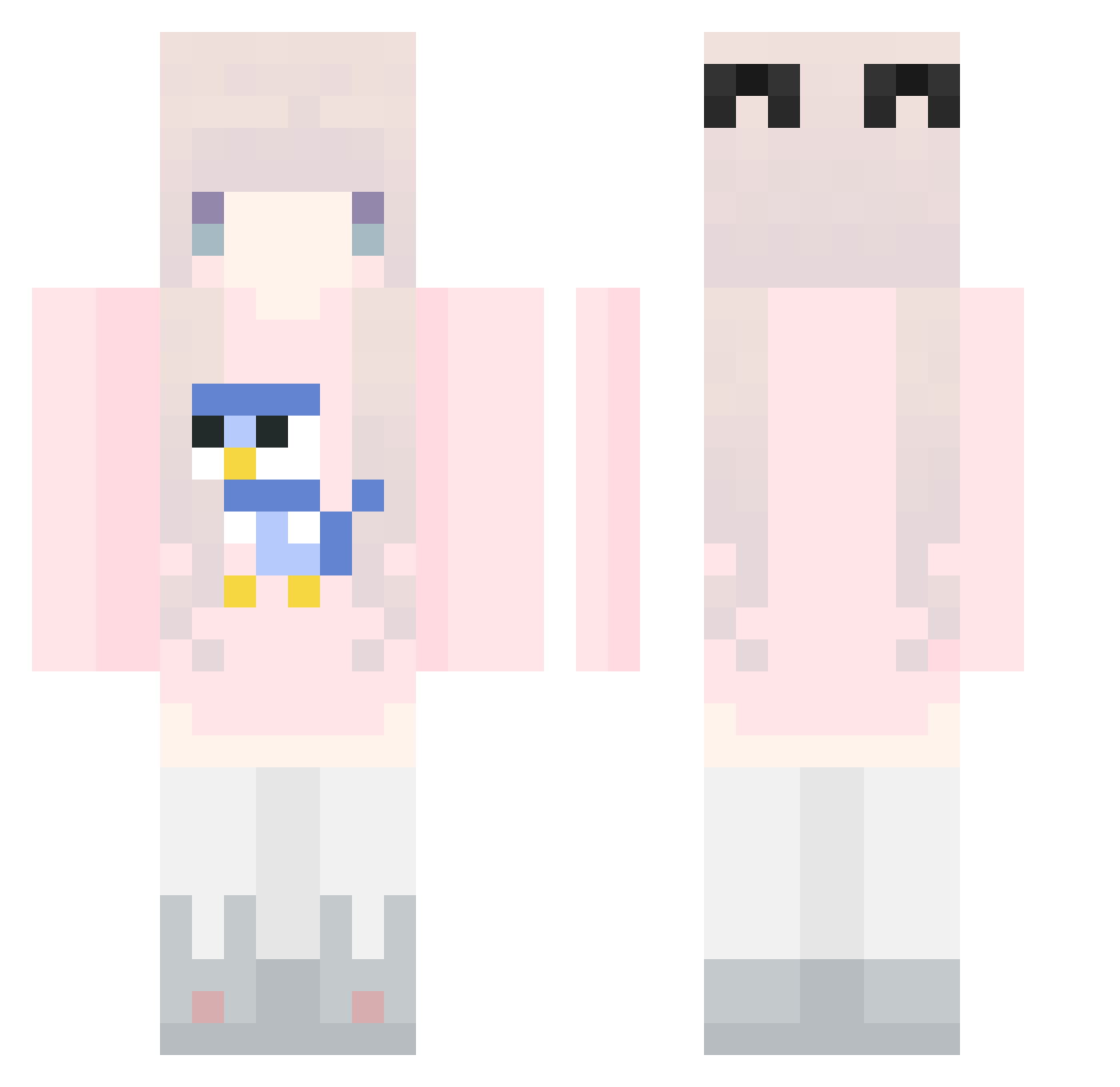 ForgaveMe Minecraft skin, front and back view