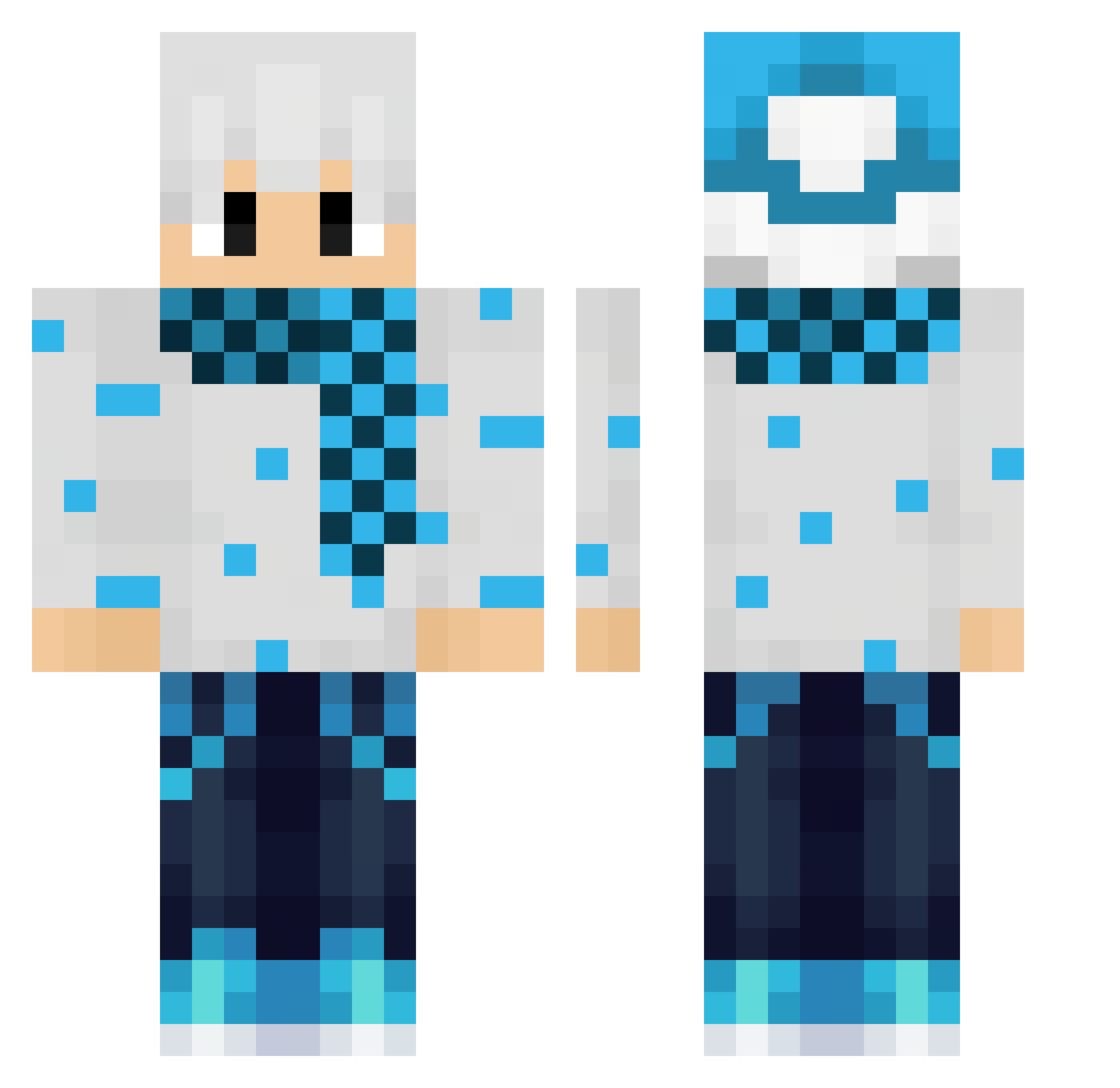 Dzuon Minecraft skin, front and back view