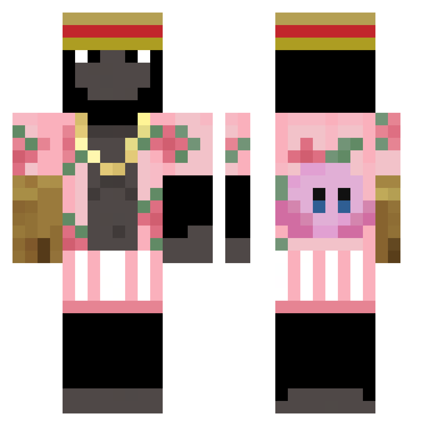 Battak Minecraft skin, front and back view