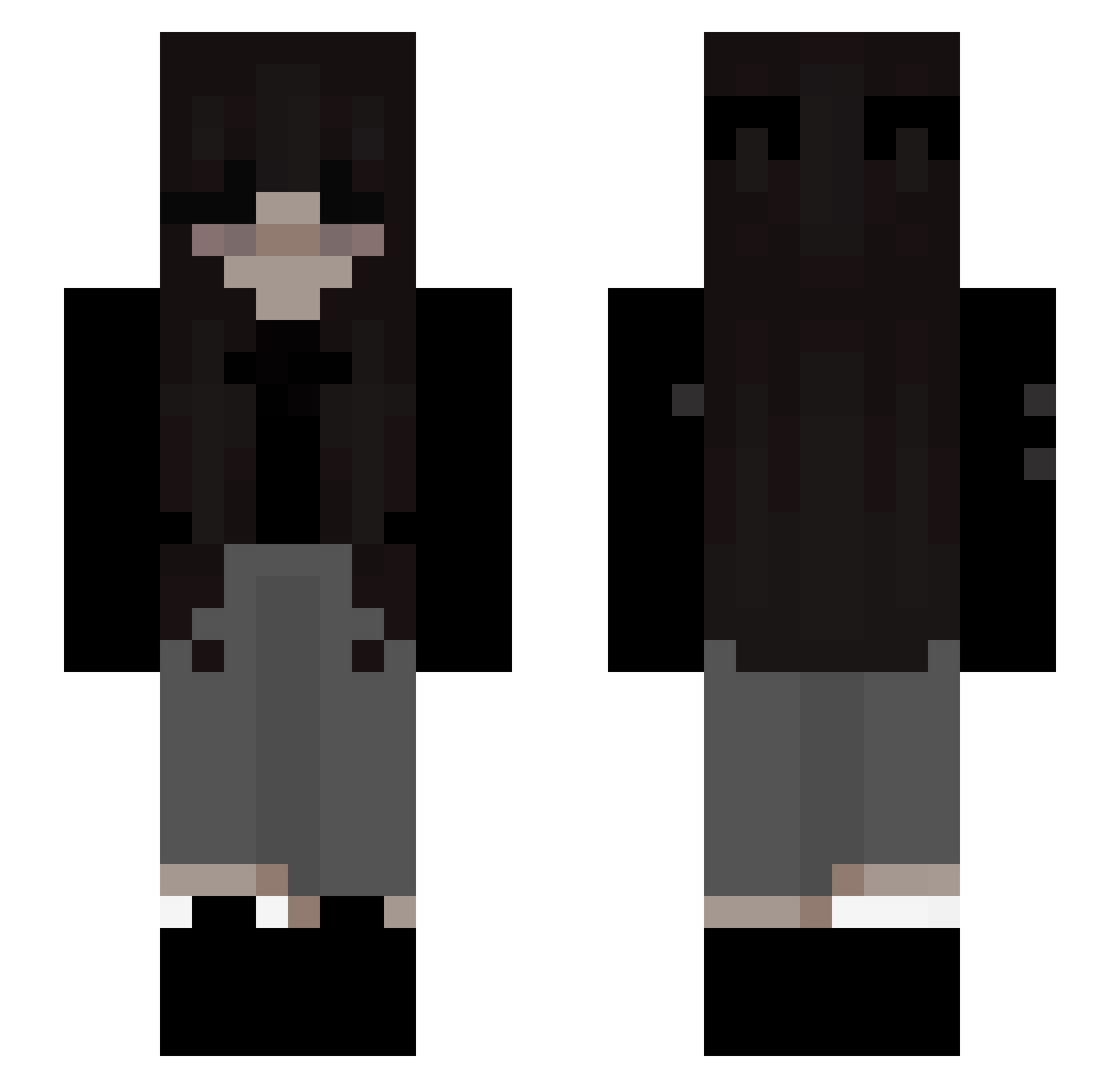 zUnlustige Minecraft skin, front and back view