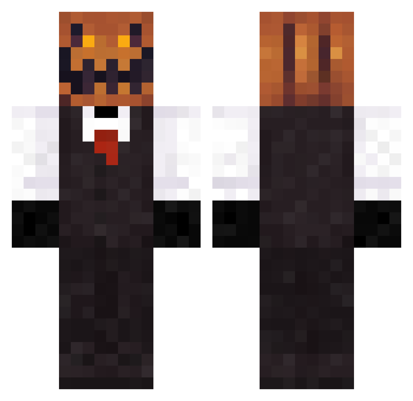 Muriel_uwu Minecraft skin, front and back view
