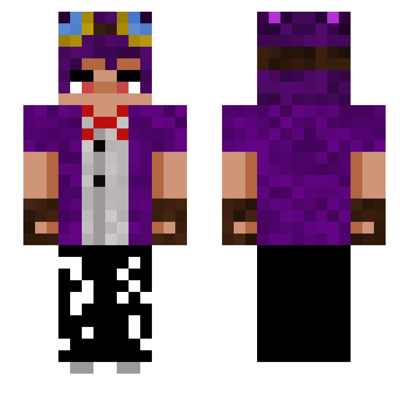 FrostyTensy Minecraft skin, front and back view