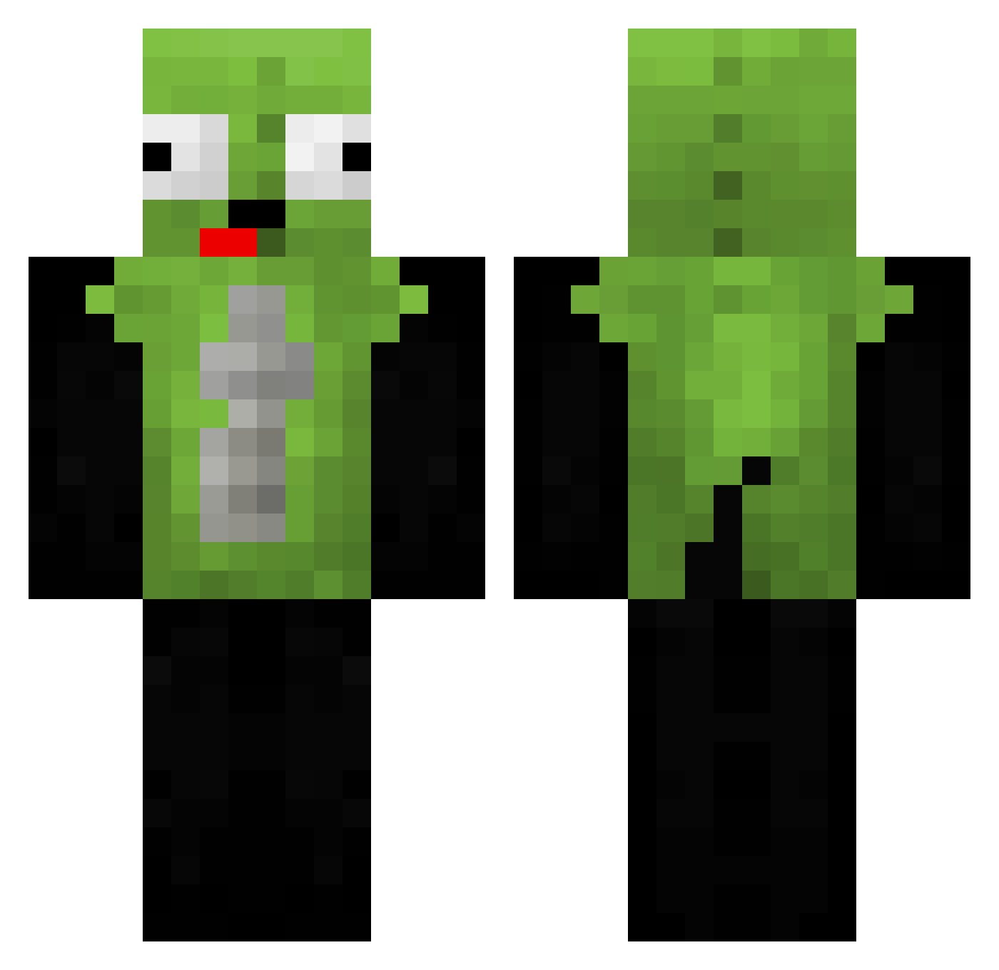 DipZzZzZ Minecraft skin, front and back view