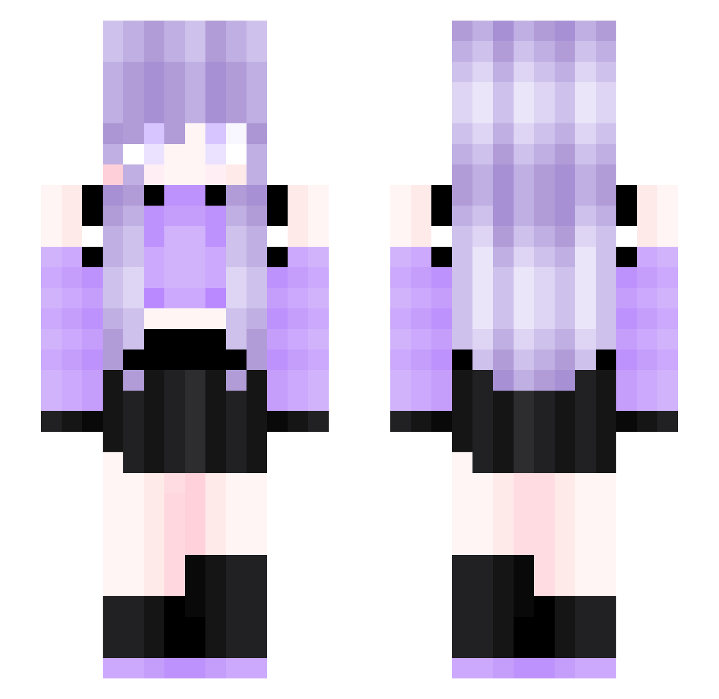 Variria Minecraft skin, front and back view