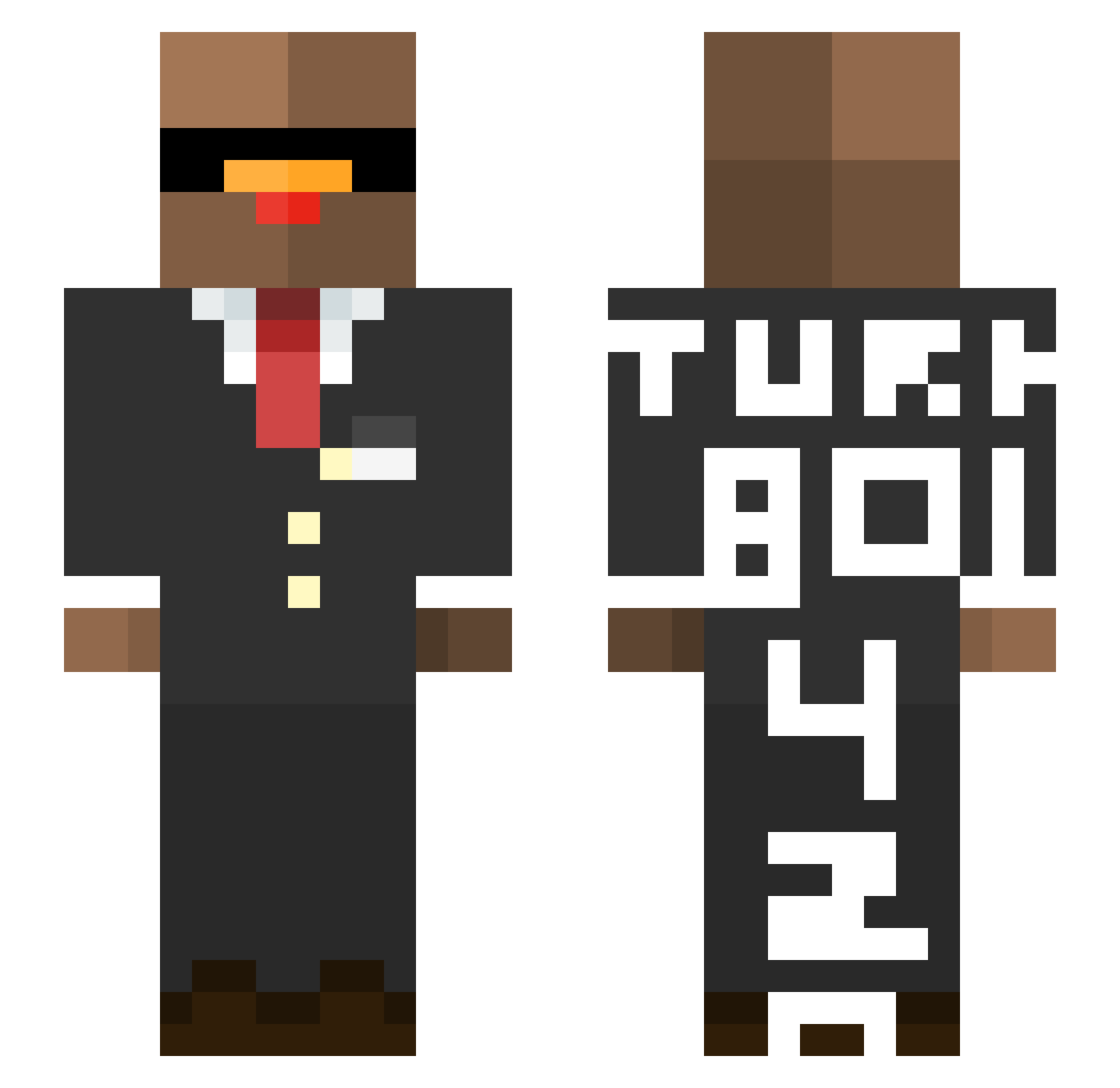 SourKabob Minecraft skin, front and back view