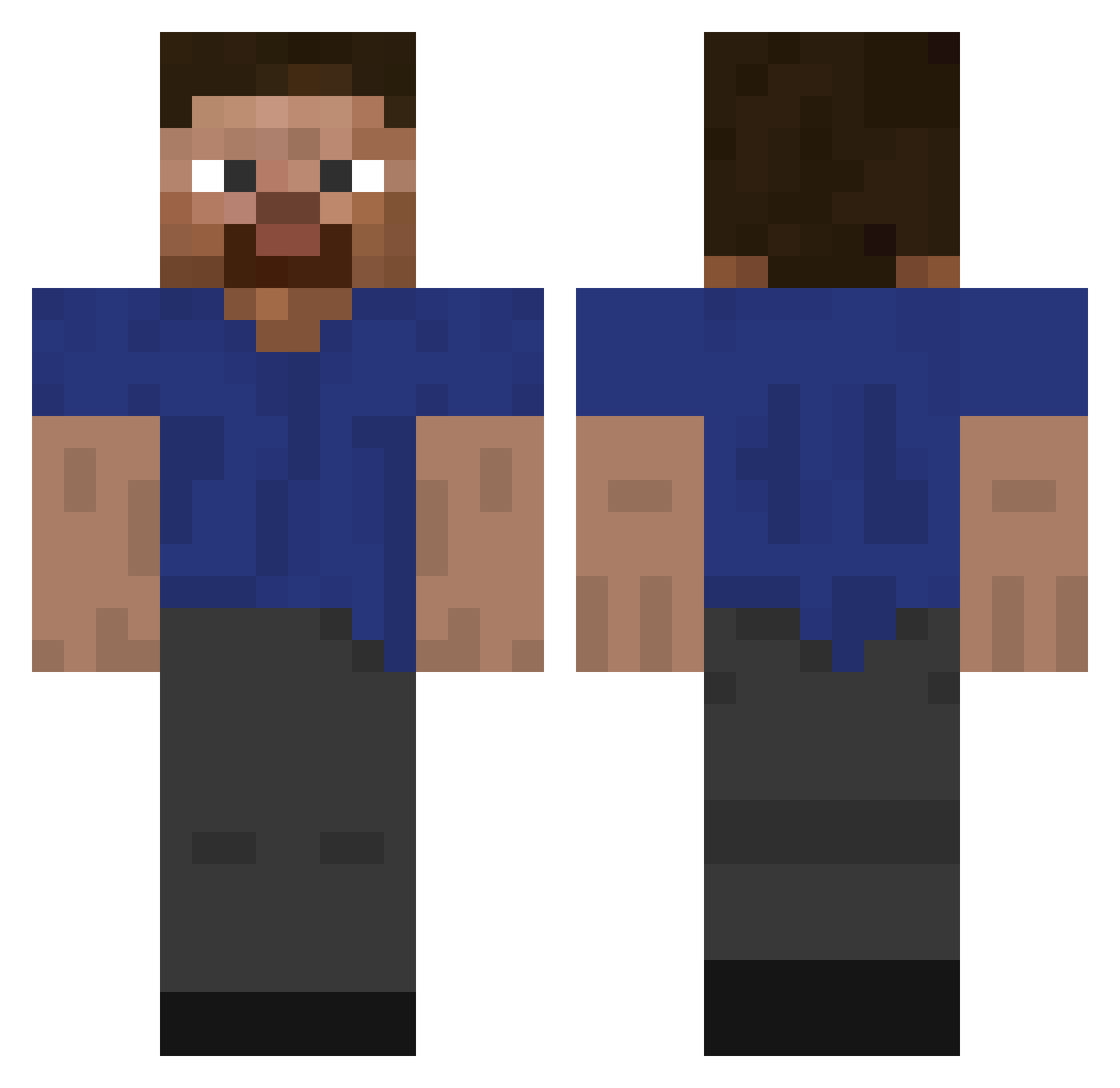 YachtMen Minecraft skin, front and back view