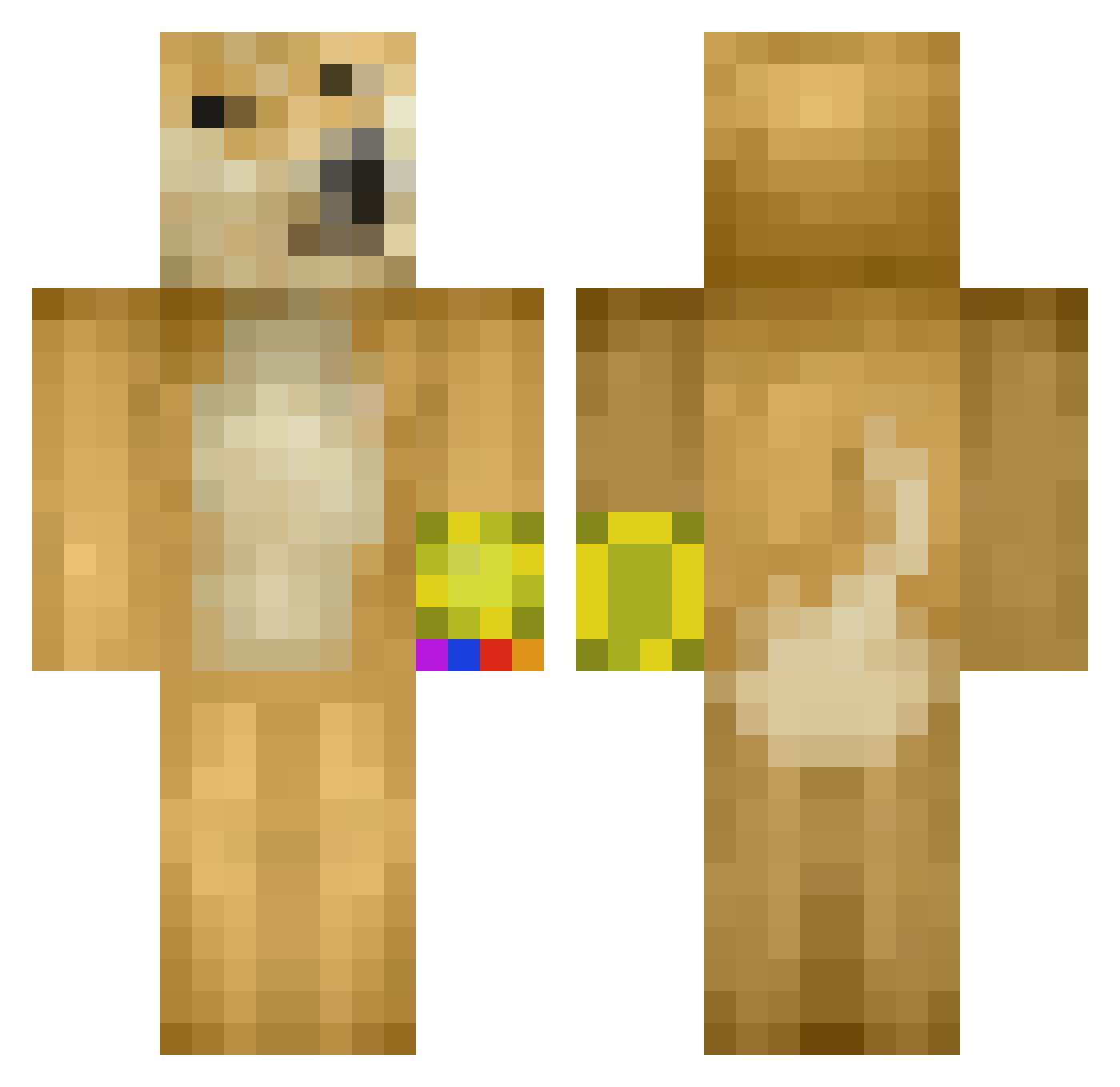 Lonelier Minecraft skin, front and back view