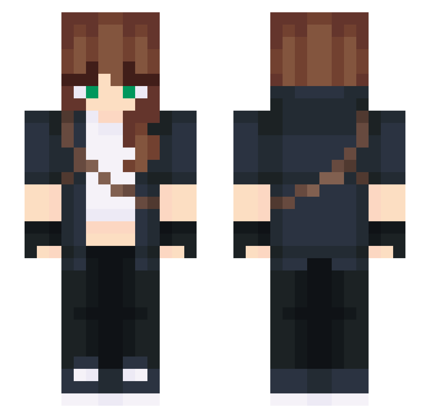 iKazuaki Minecraft skin, front and back view