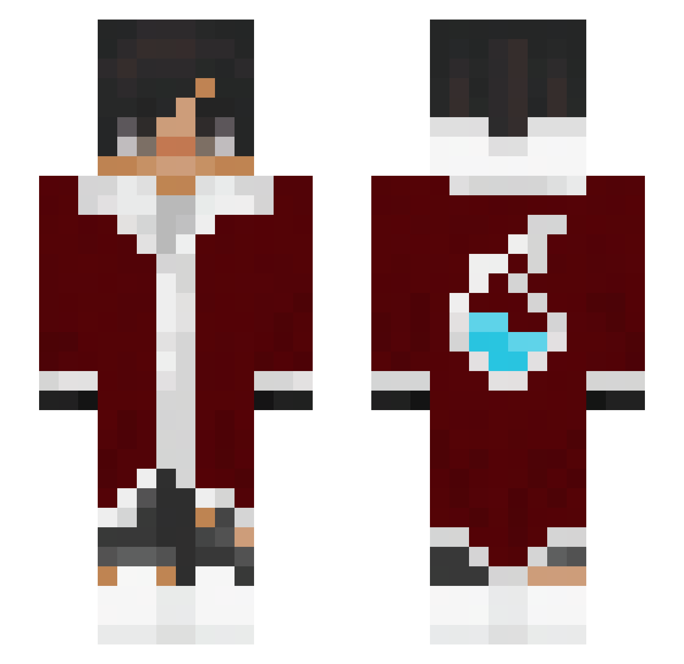Iyouky Minecraft skin, front and back view