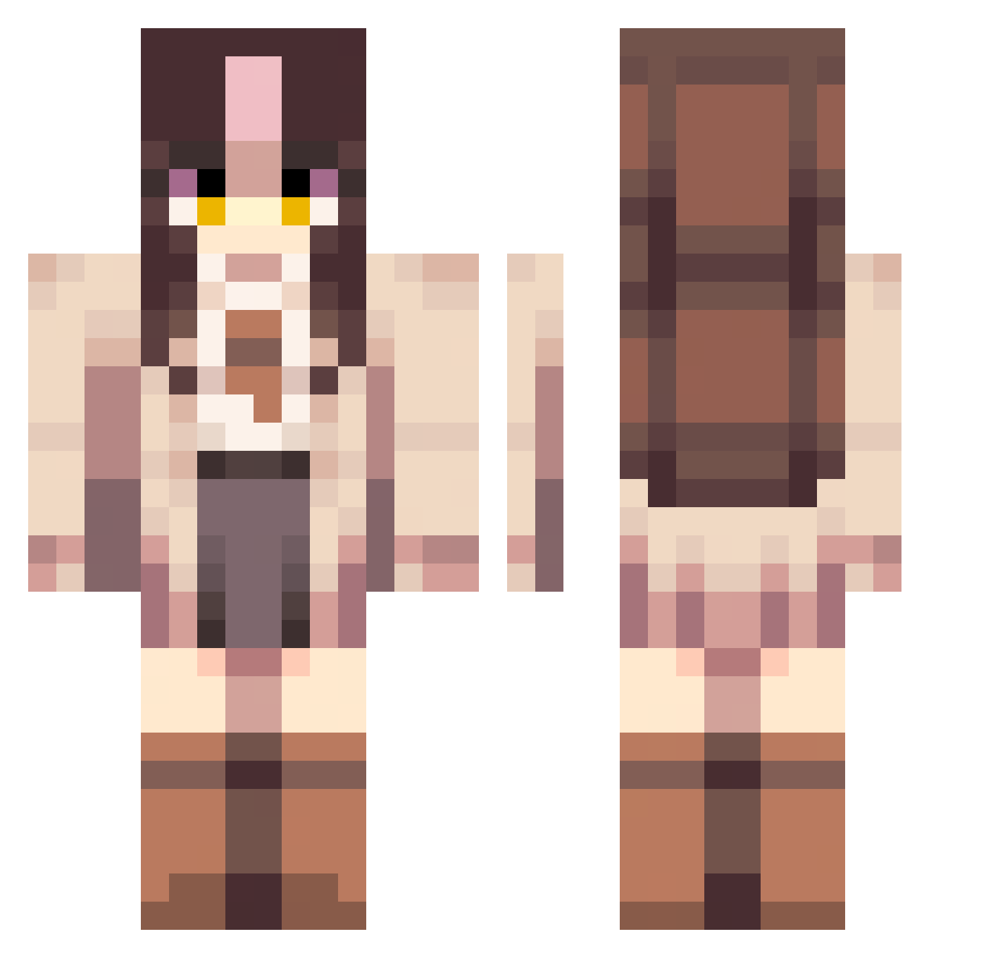 SiouxQ Minecraft skin, front and back view