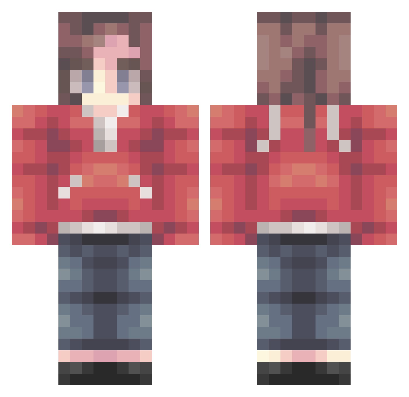 XXBloodbasherXX Minecraft skin, front and back view