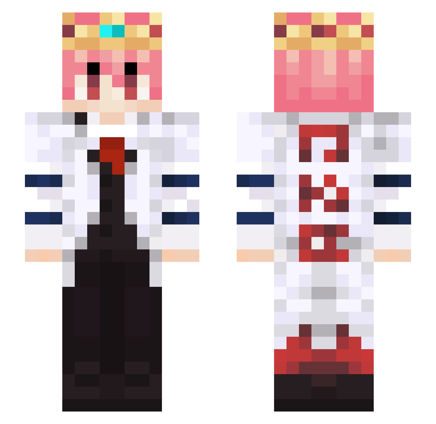 TheCozmicGamer Minecraft skin, front and back view