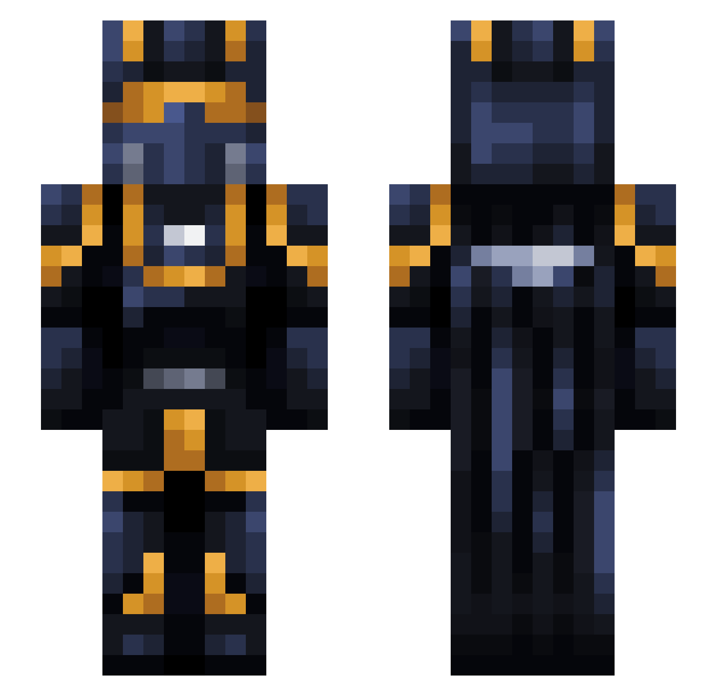 RockoTheHuman Minecraft skin, front and back view
