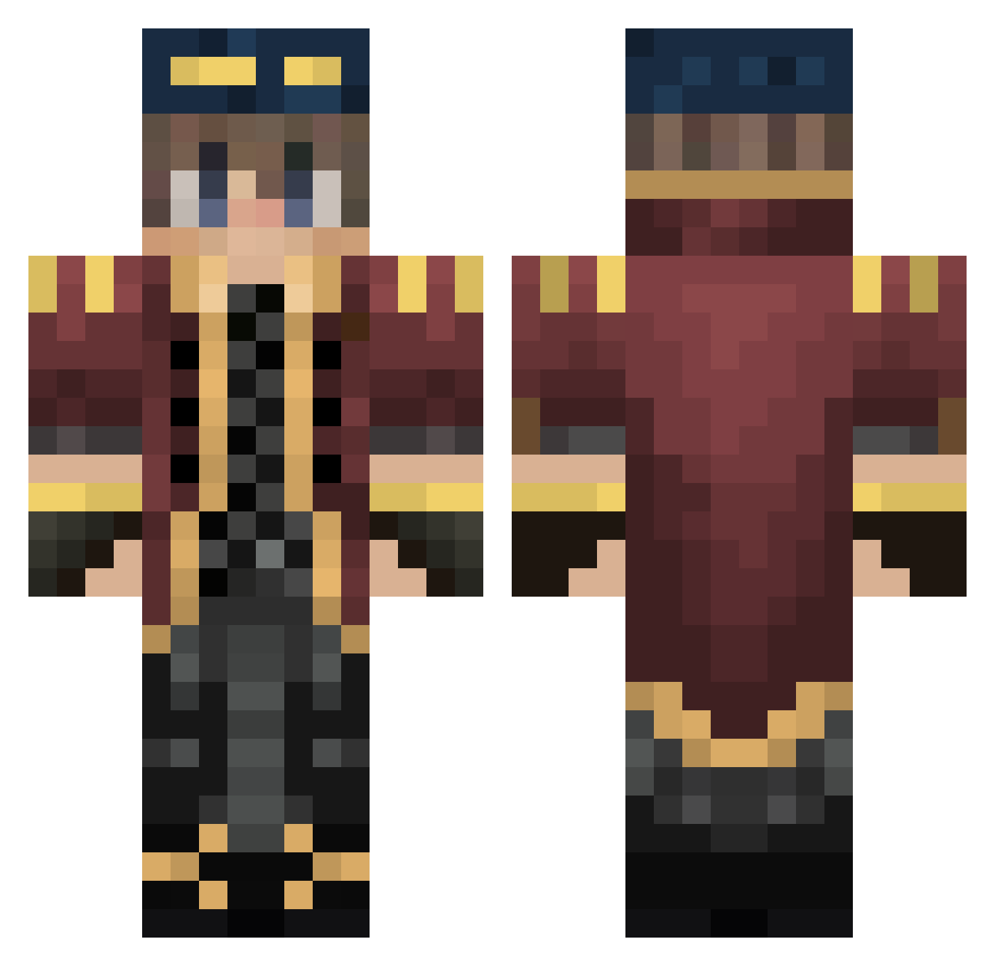 EpicDragon13 Minecraft skin, front and back view